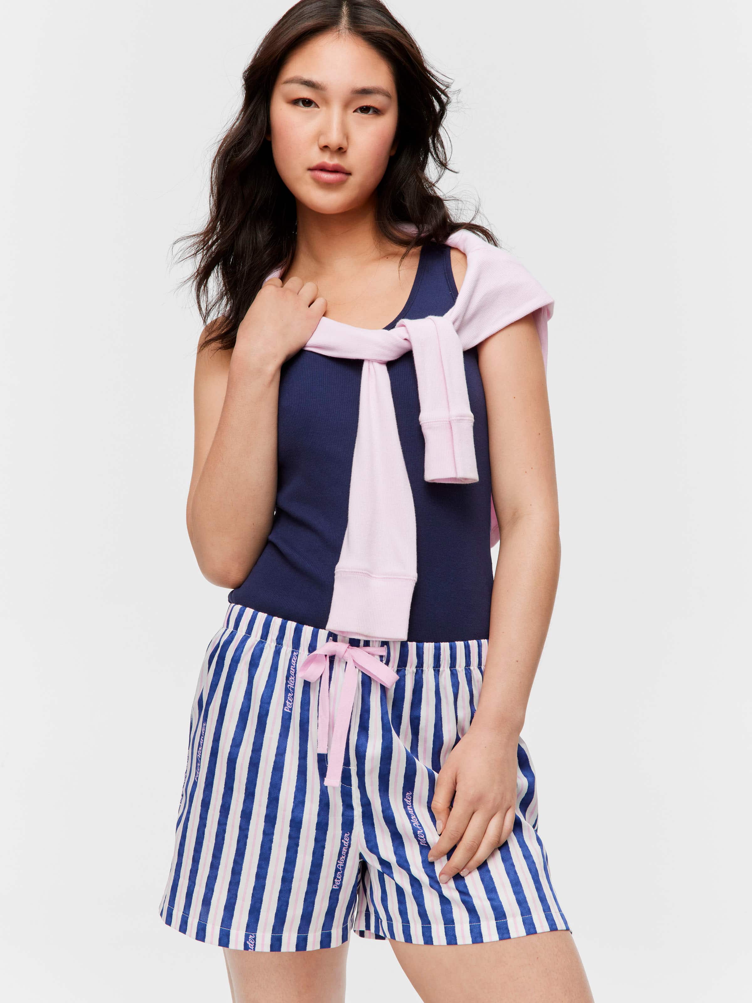 Stripe 100% Cotton Mid Short