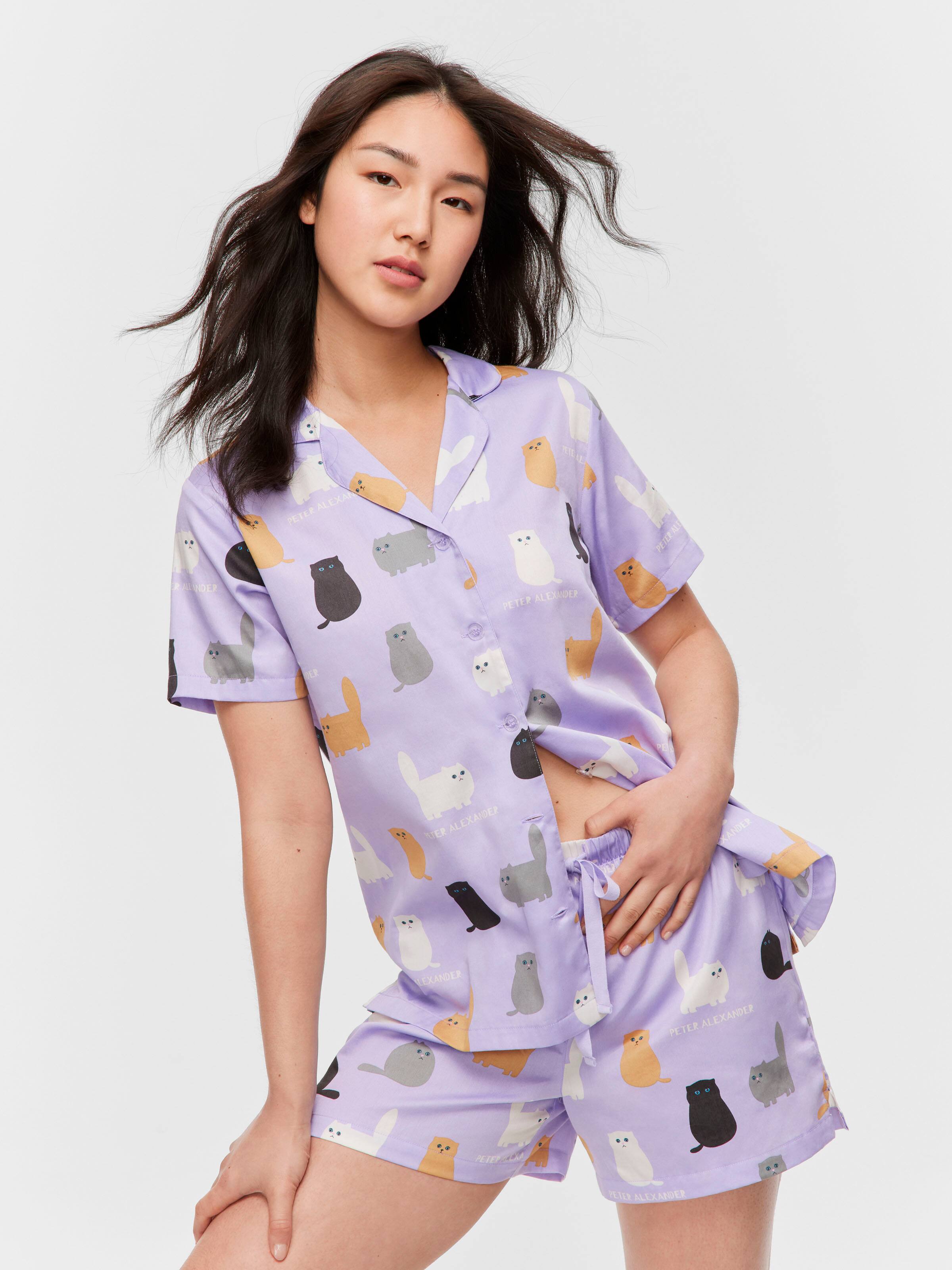 Fat Cats 100% Cotton Shortie Pj Set