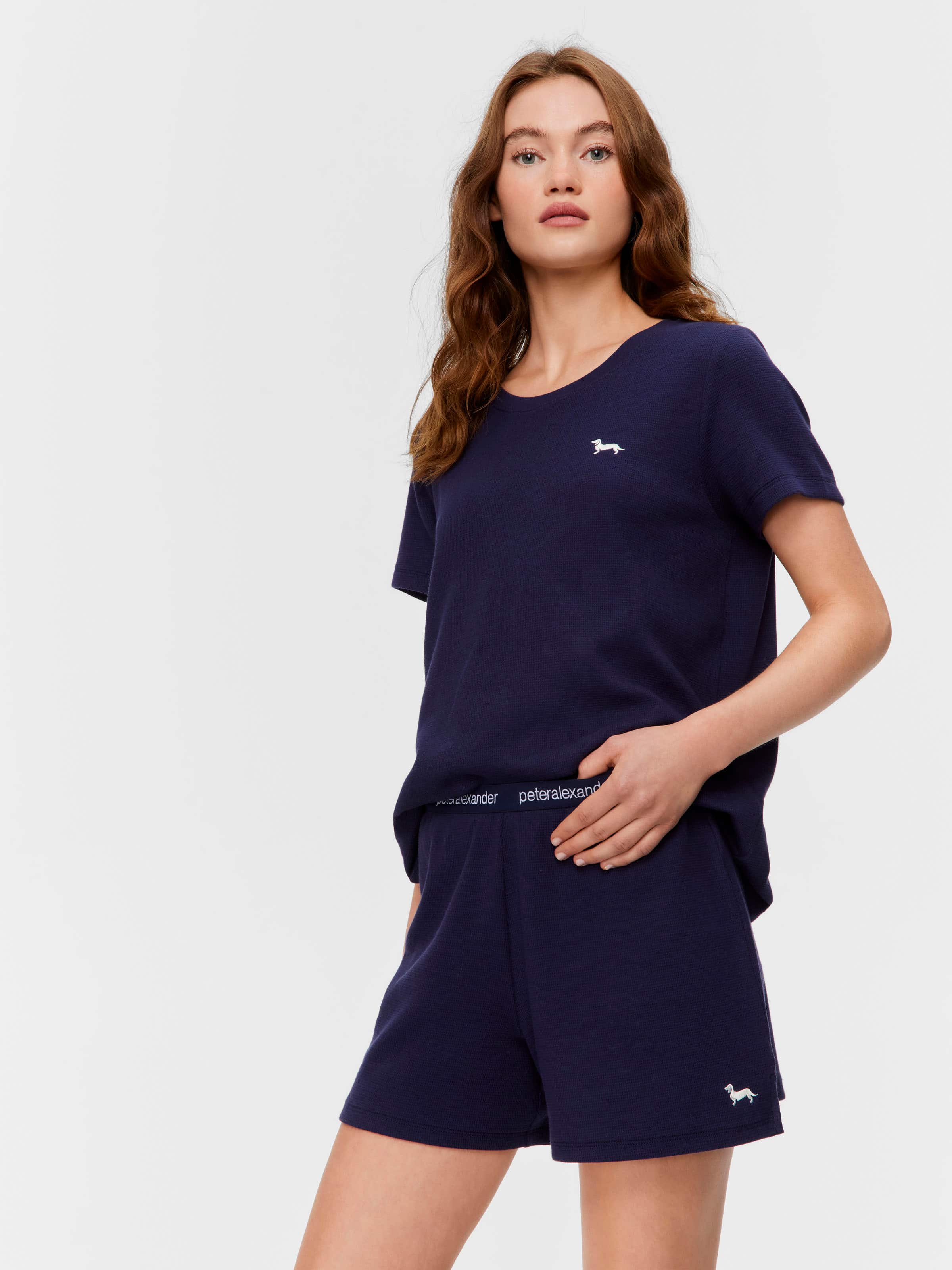 Navy Waffle Short