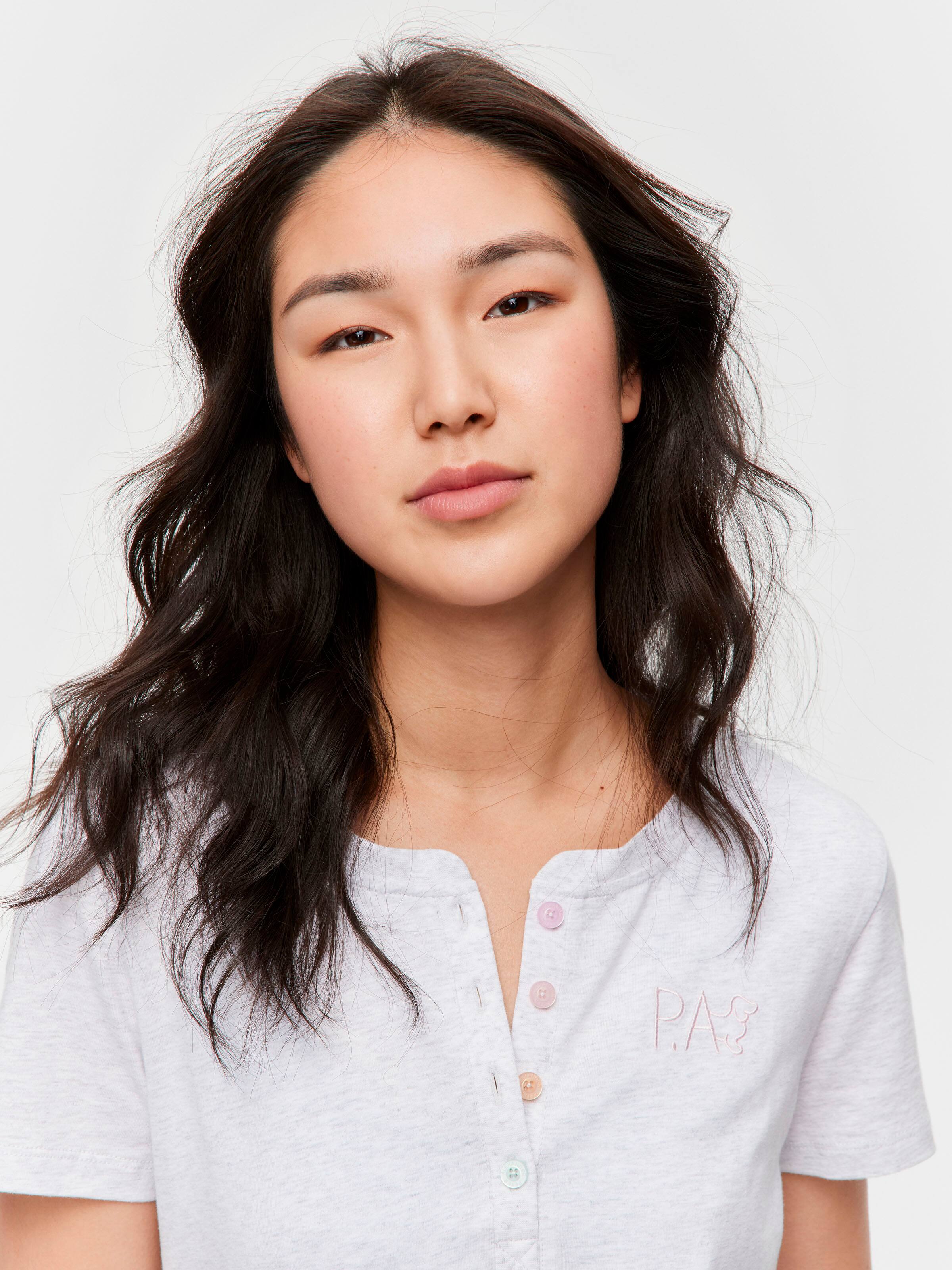 Grey Classic Henley Short Sleeve Top