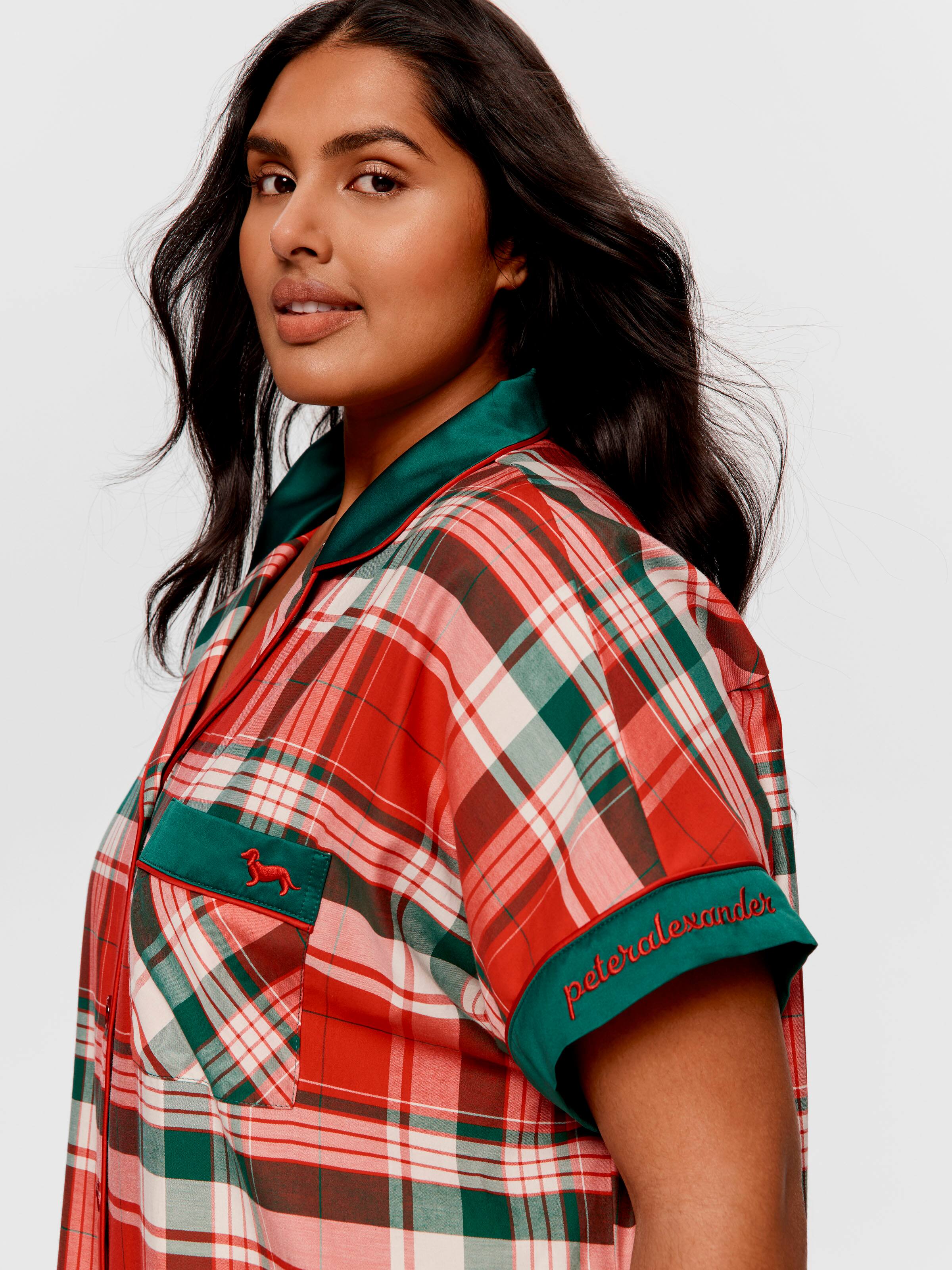 P.A. Plus Tartan 100% Cotton Short Sleeve Boyfriend Nightshirt