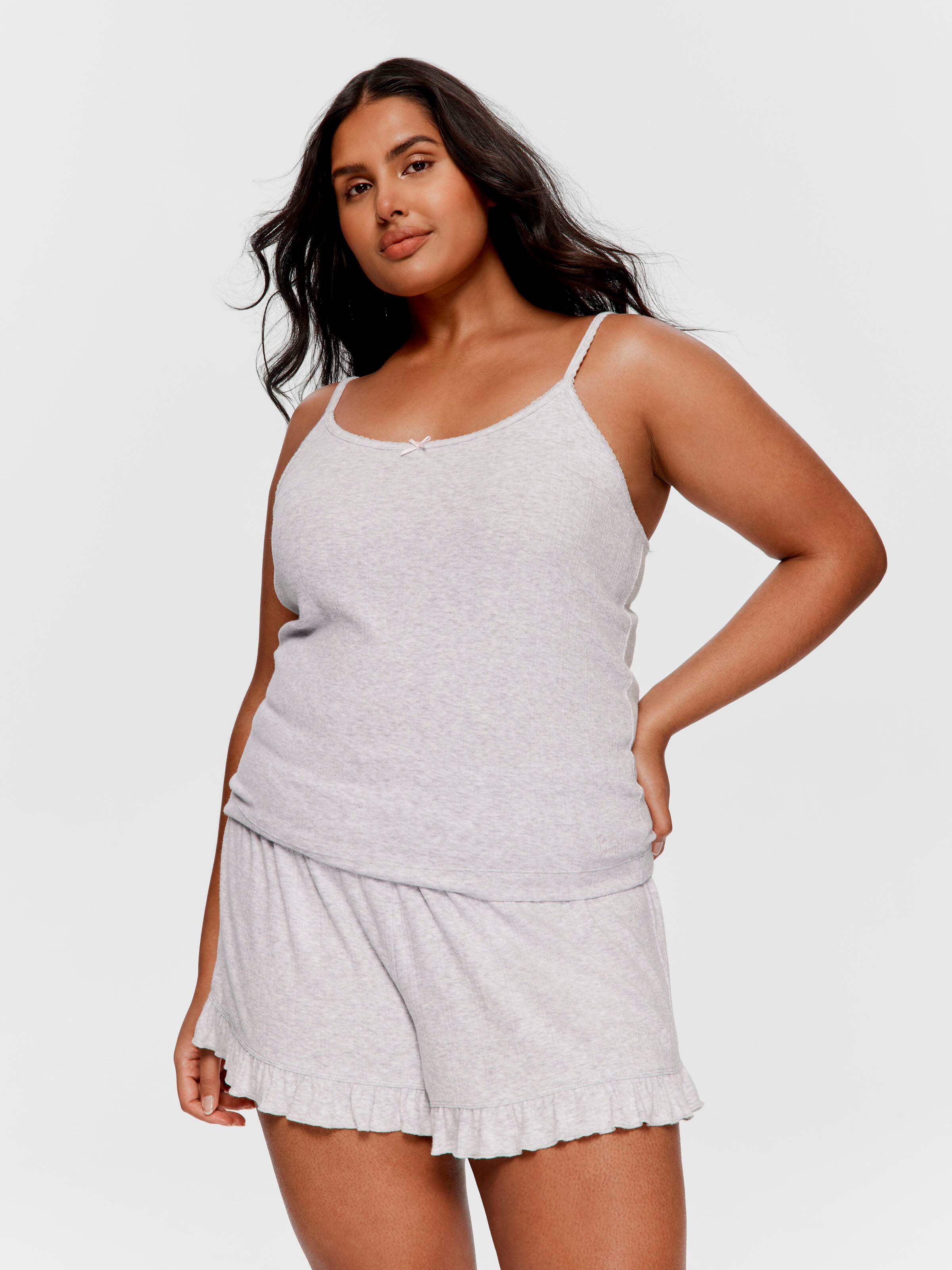 P.A. Plus Light Grey Pointelle Cami