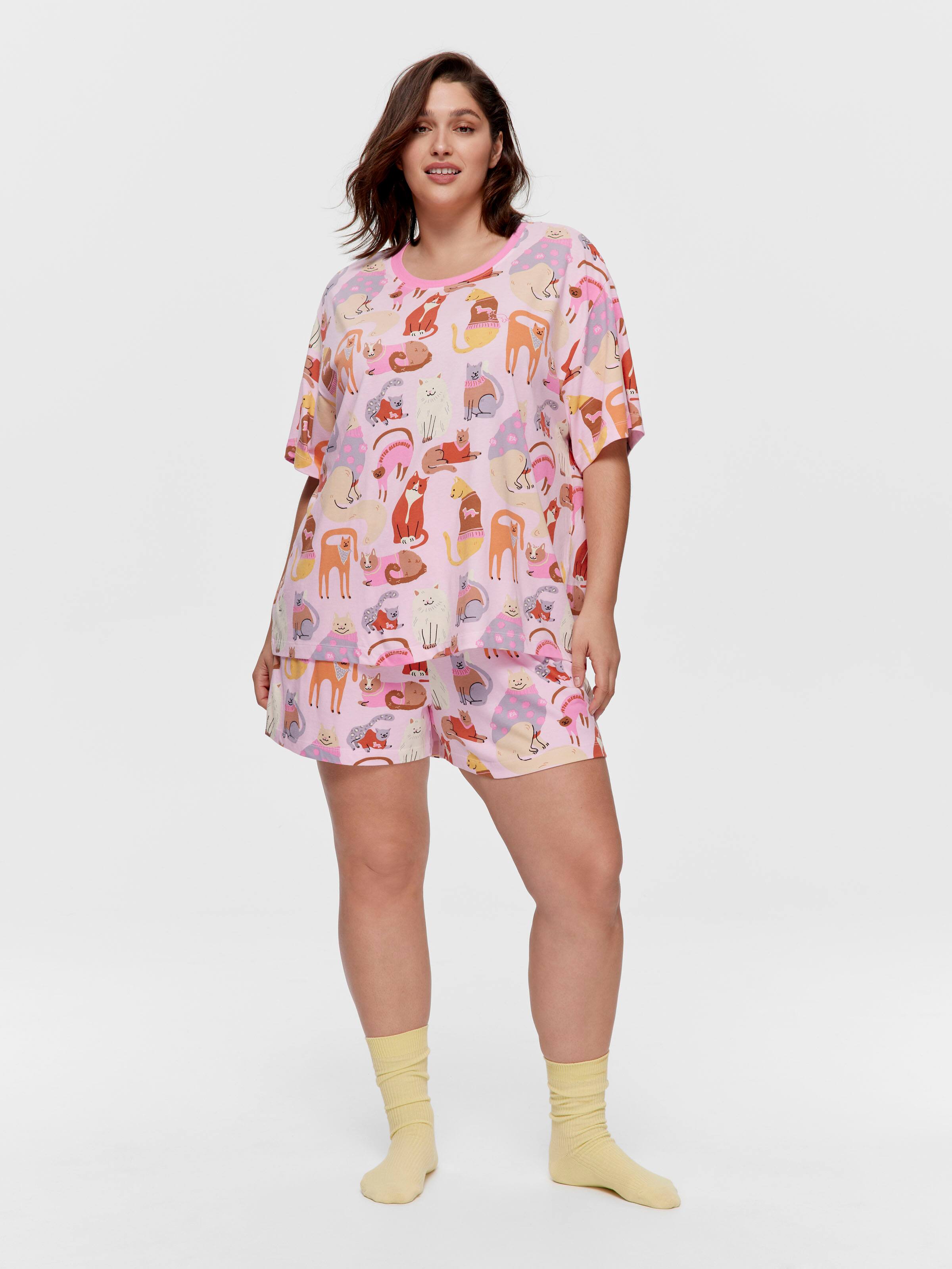 P.A. Plus Abstract Cats Shortie Pj Set