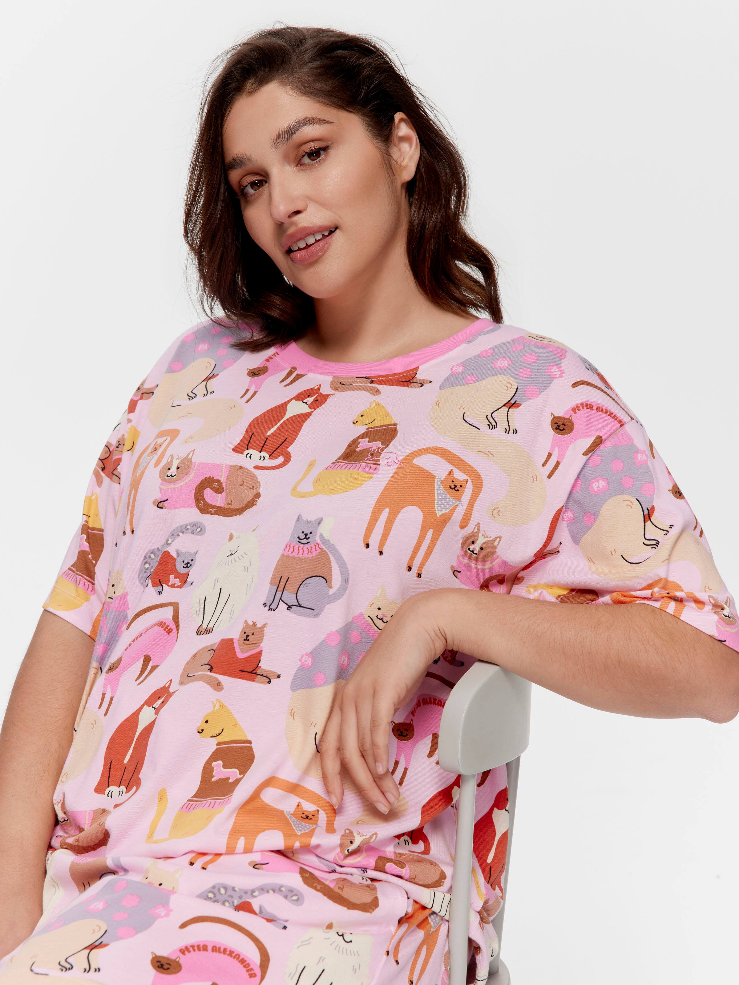 P.A. Plus Abstract Cats Shortie Pj Set