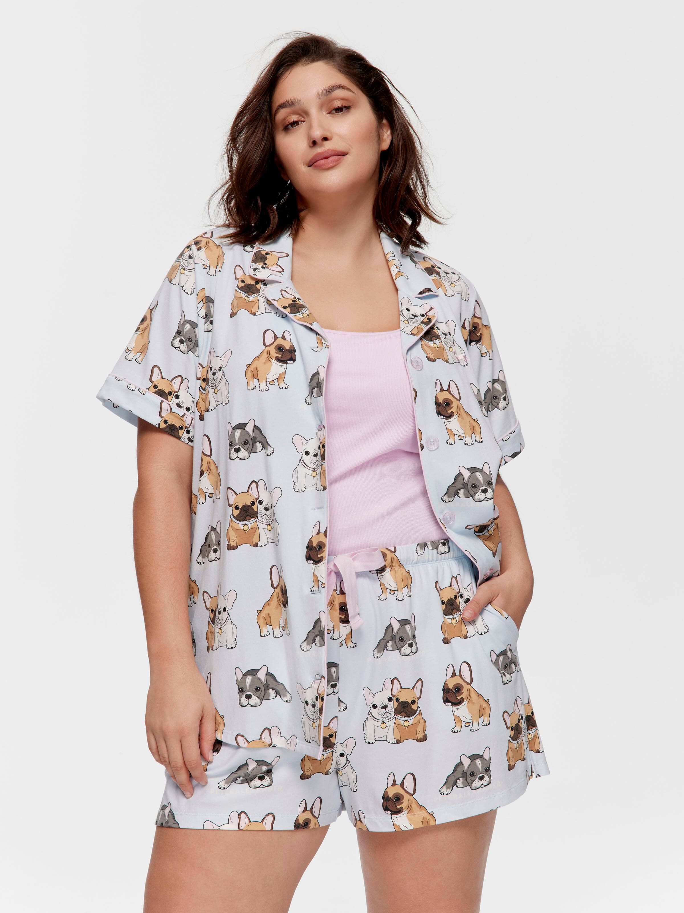 P.A. Plus French Bulldog Shortie Pj Set