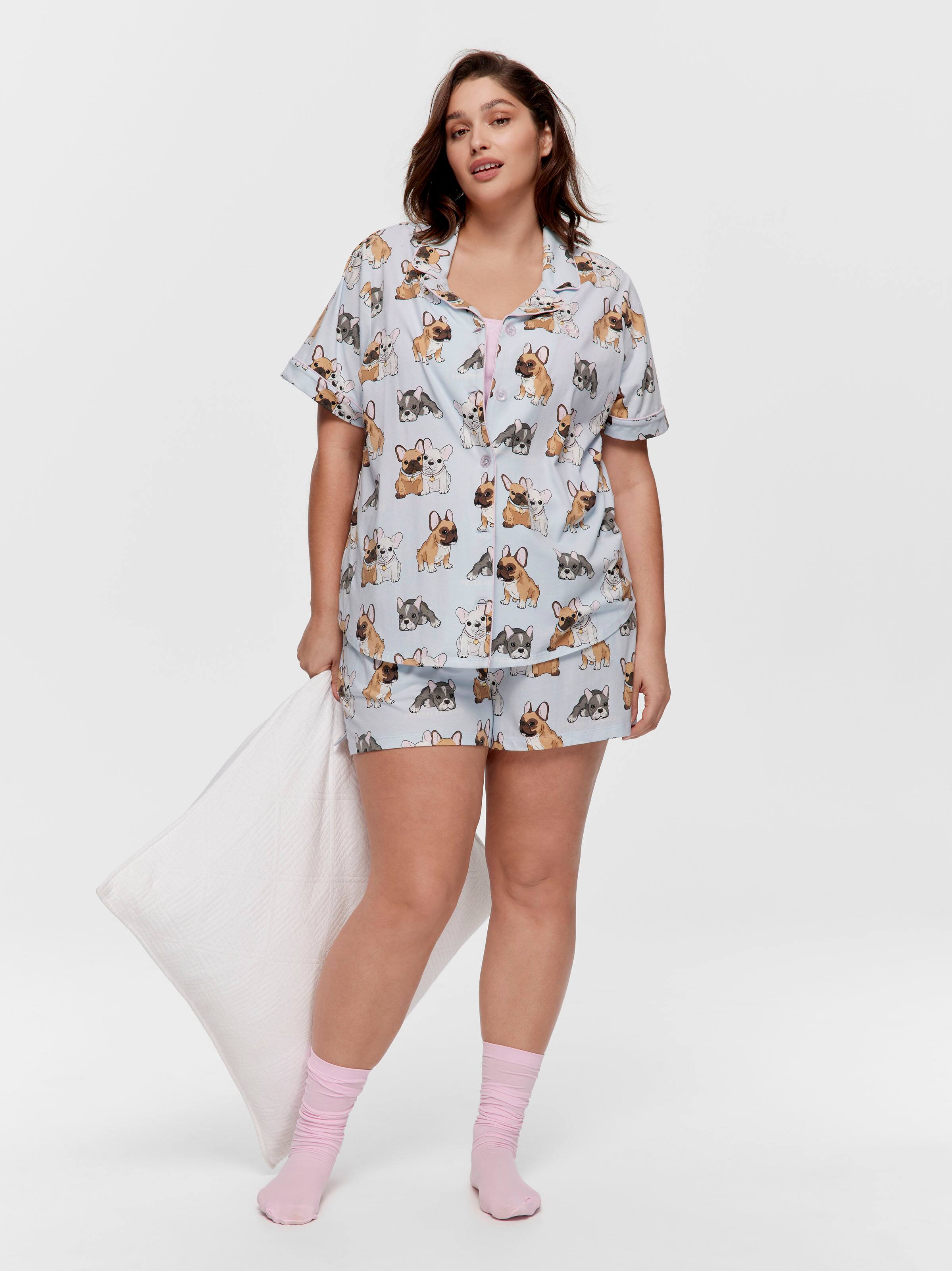 P.A. Plus French Bulldog Shortie Pj Set
