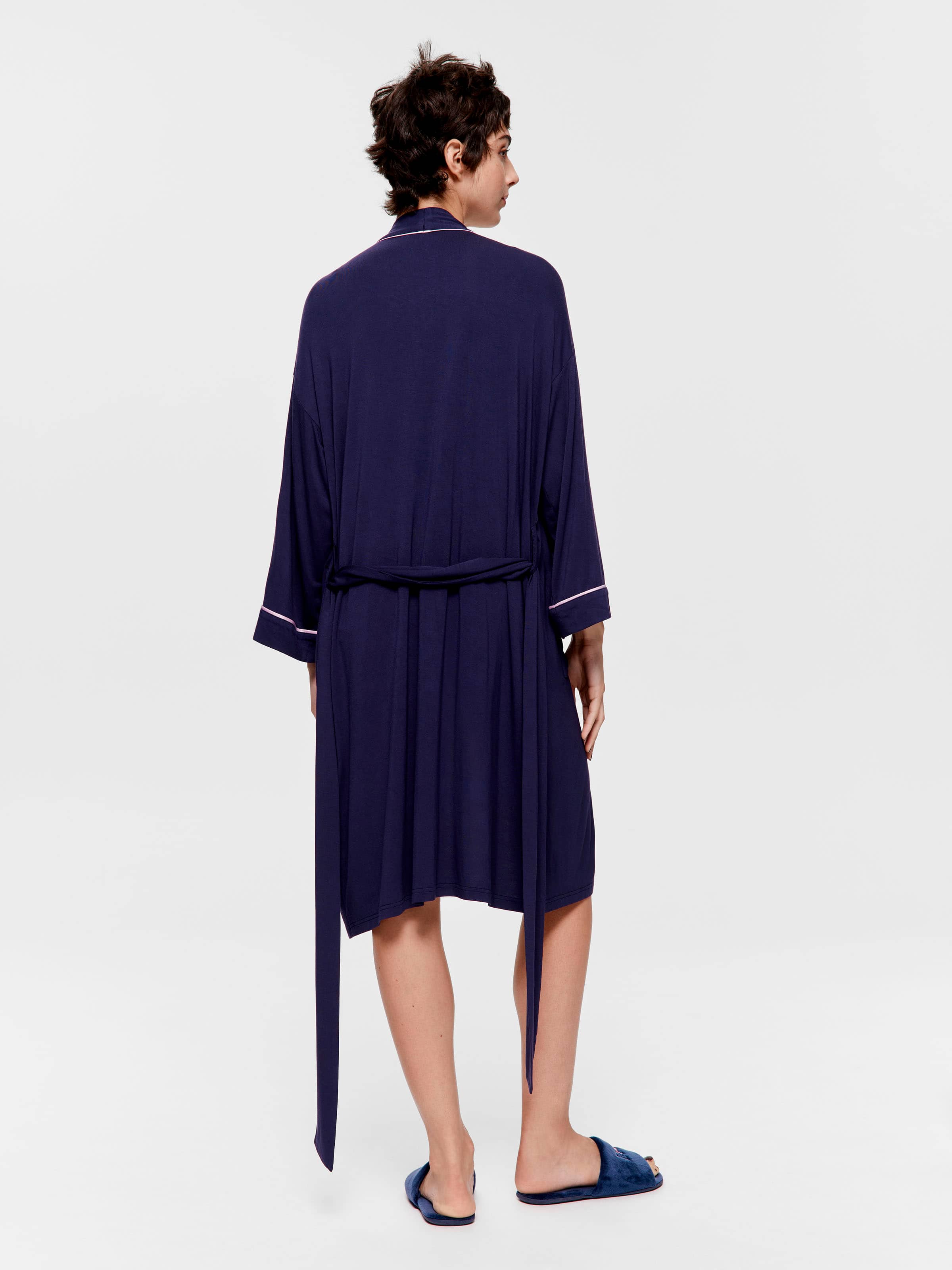 Navy Bamboo Elastane Gown