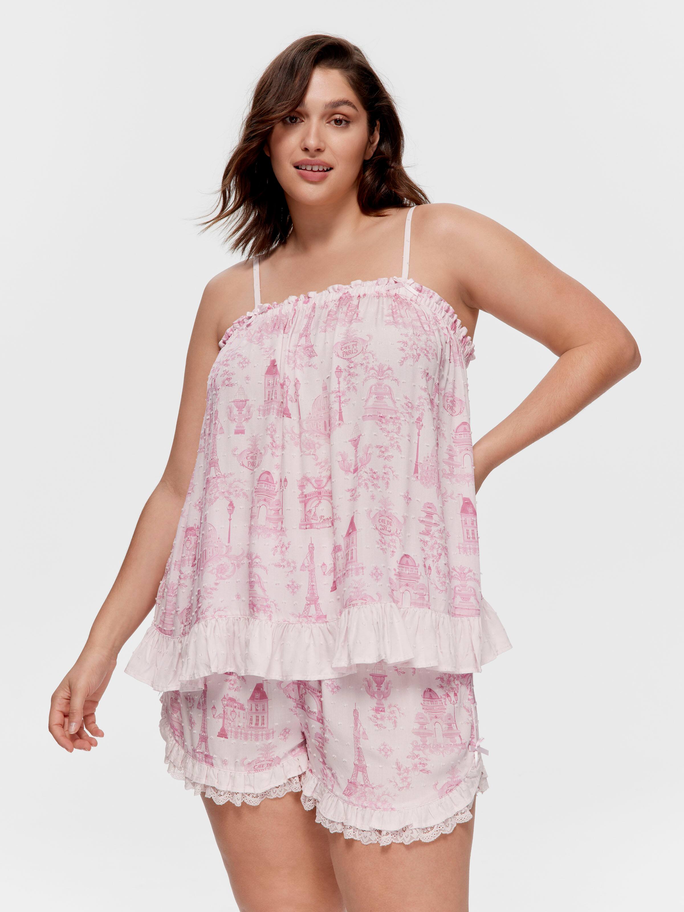 P.A. Plus Paris Cami Ruffle Pj Set