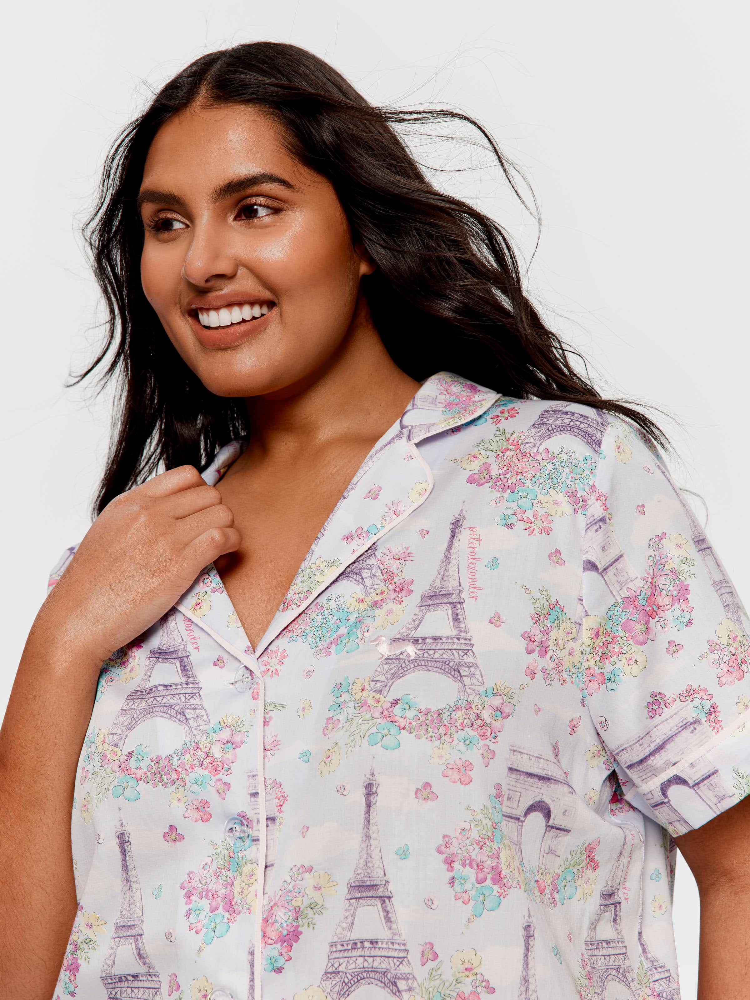 P.A. Plus Paris Watercolour 100% Soft Cotton Short Sleeve Shirt