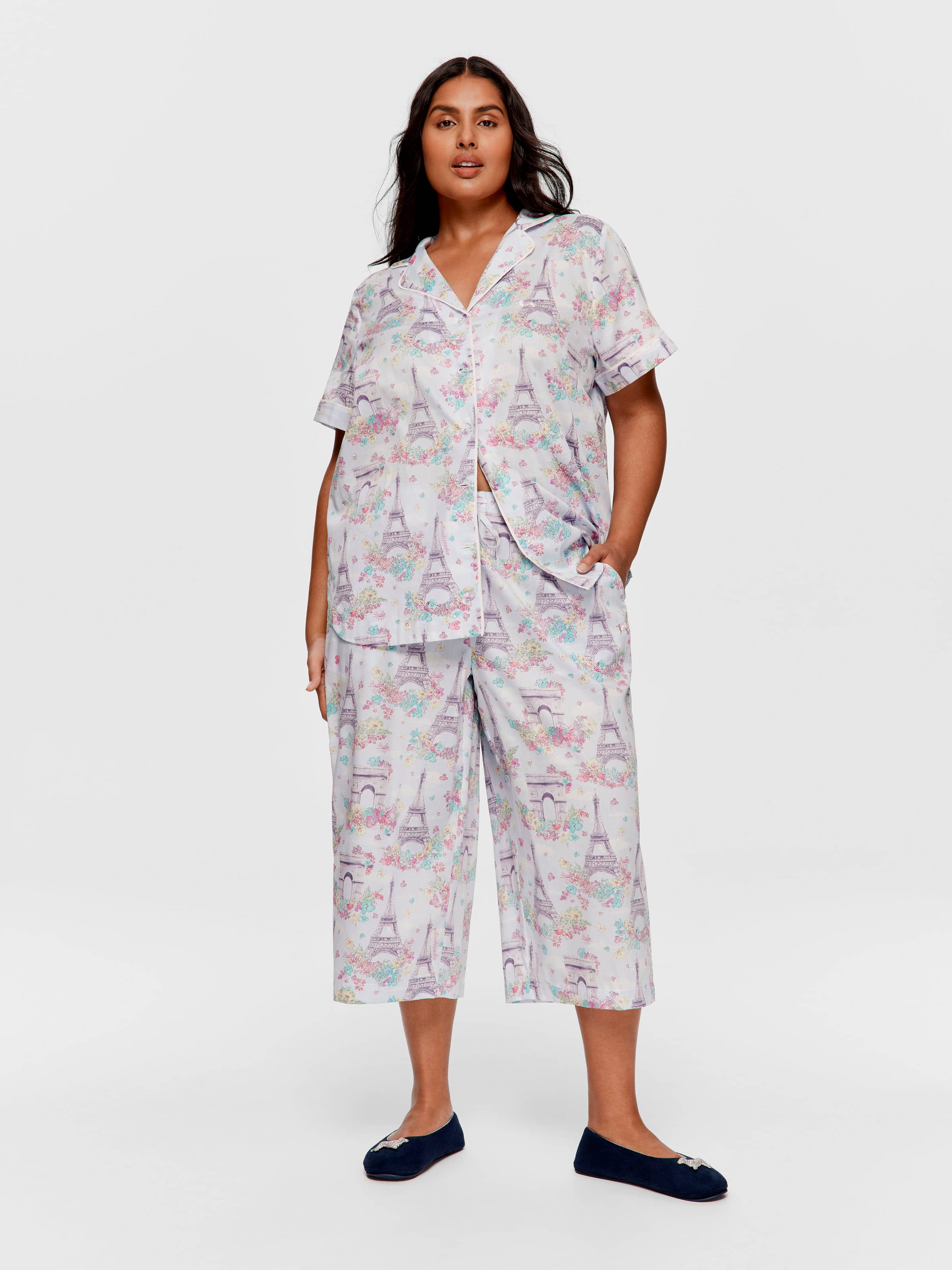 P.A. Plus Paris Watercolour 100% Soft Cotton 3/4 Pj Pant