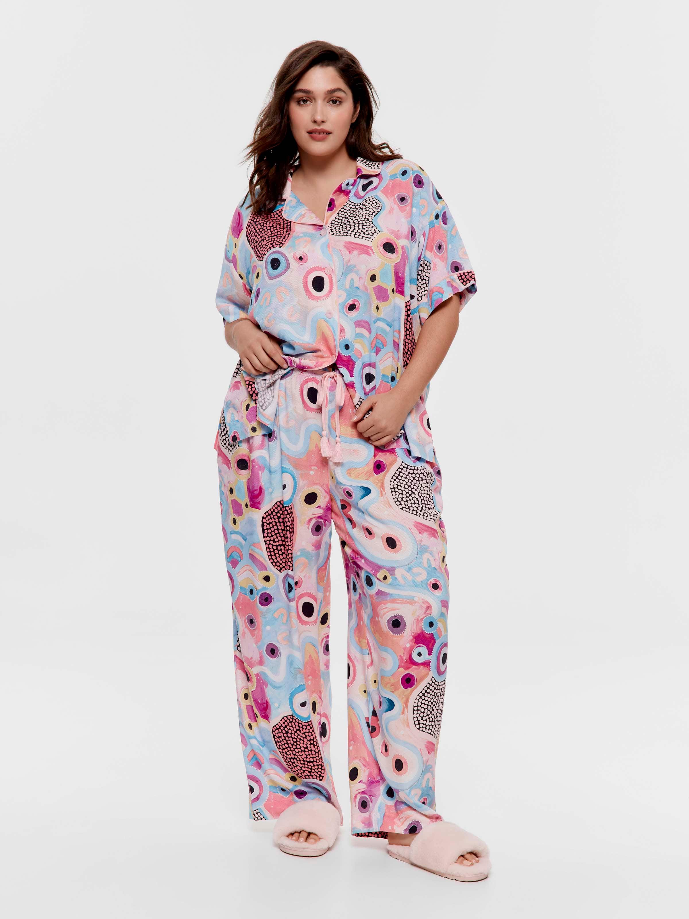 P.A. Plus Mulganai Indigenous Wide Leg Pj Pant