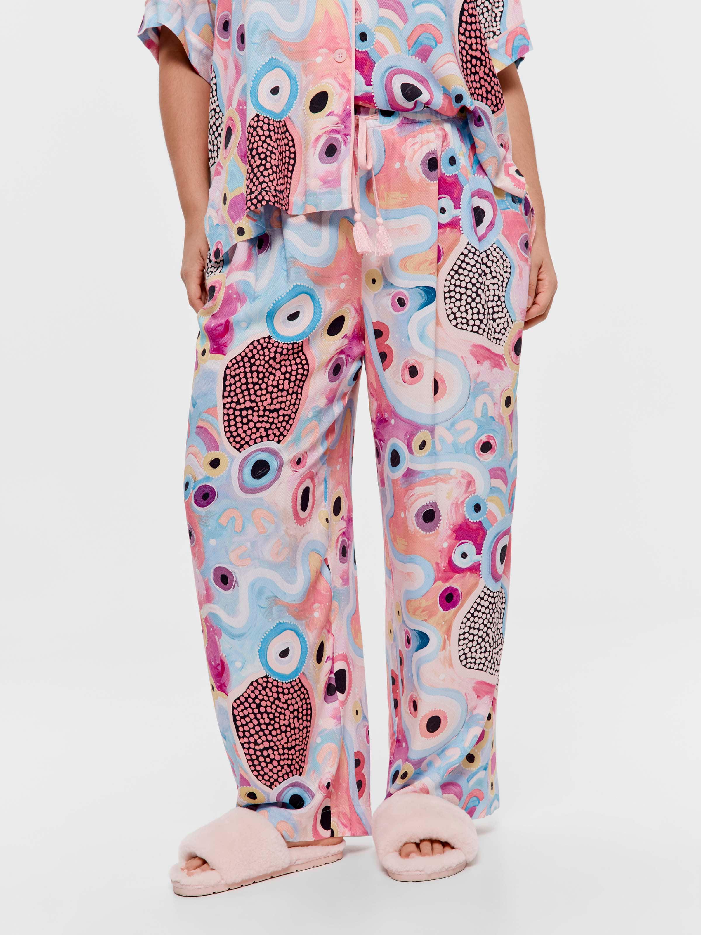P.A. Plus Mulganai Indigenous Wide Leg Pj Pant