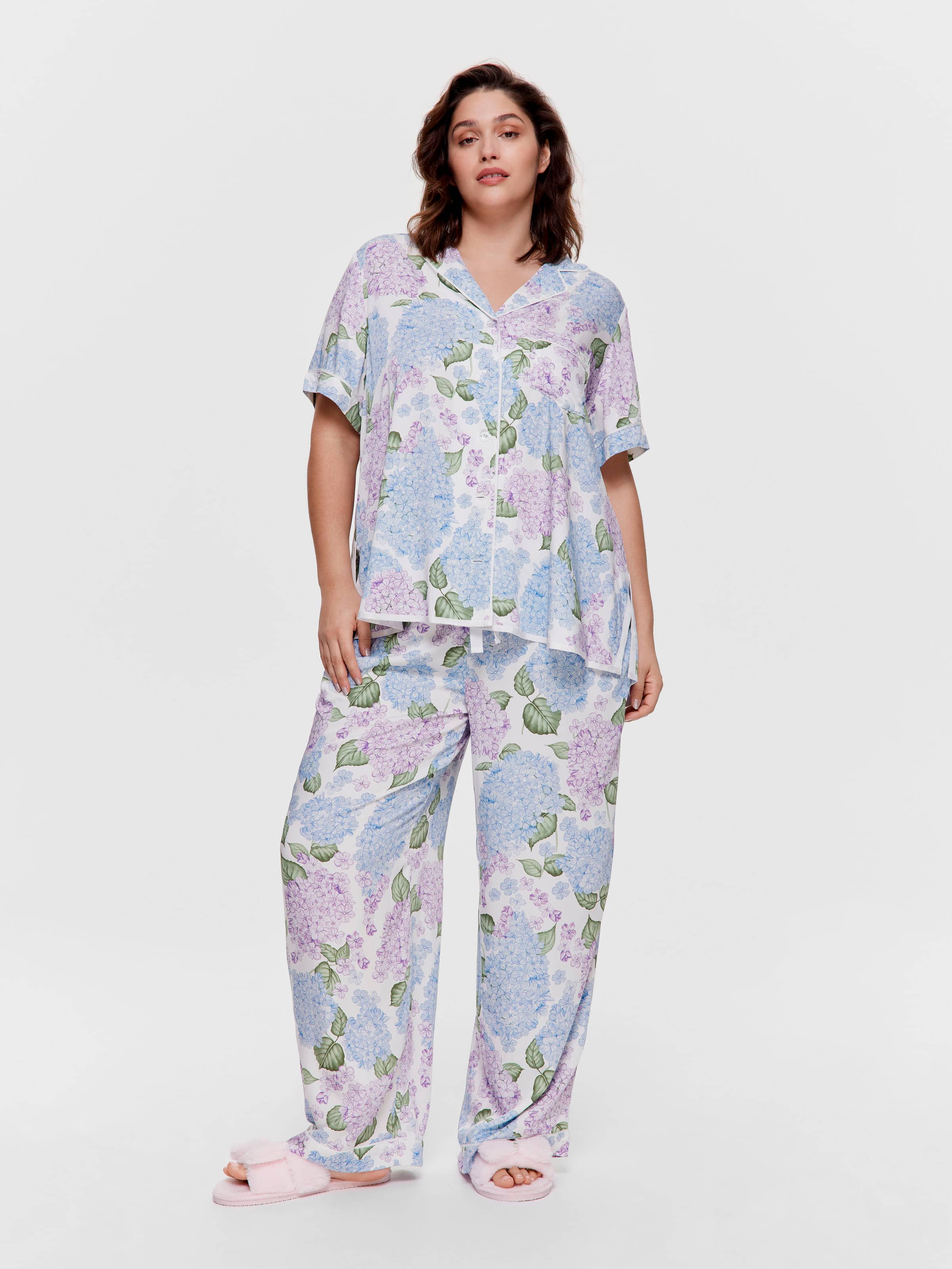 P.A. Plus Hydrangea Short Sleeve & Pant Pj Set