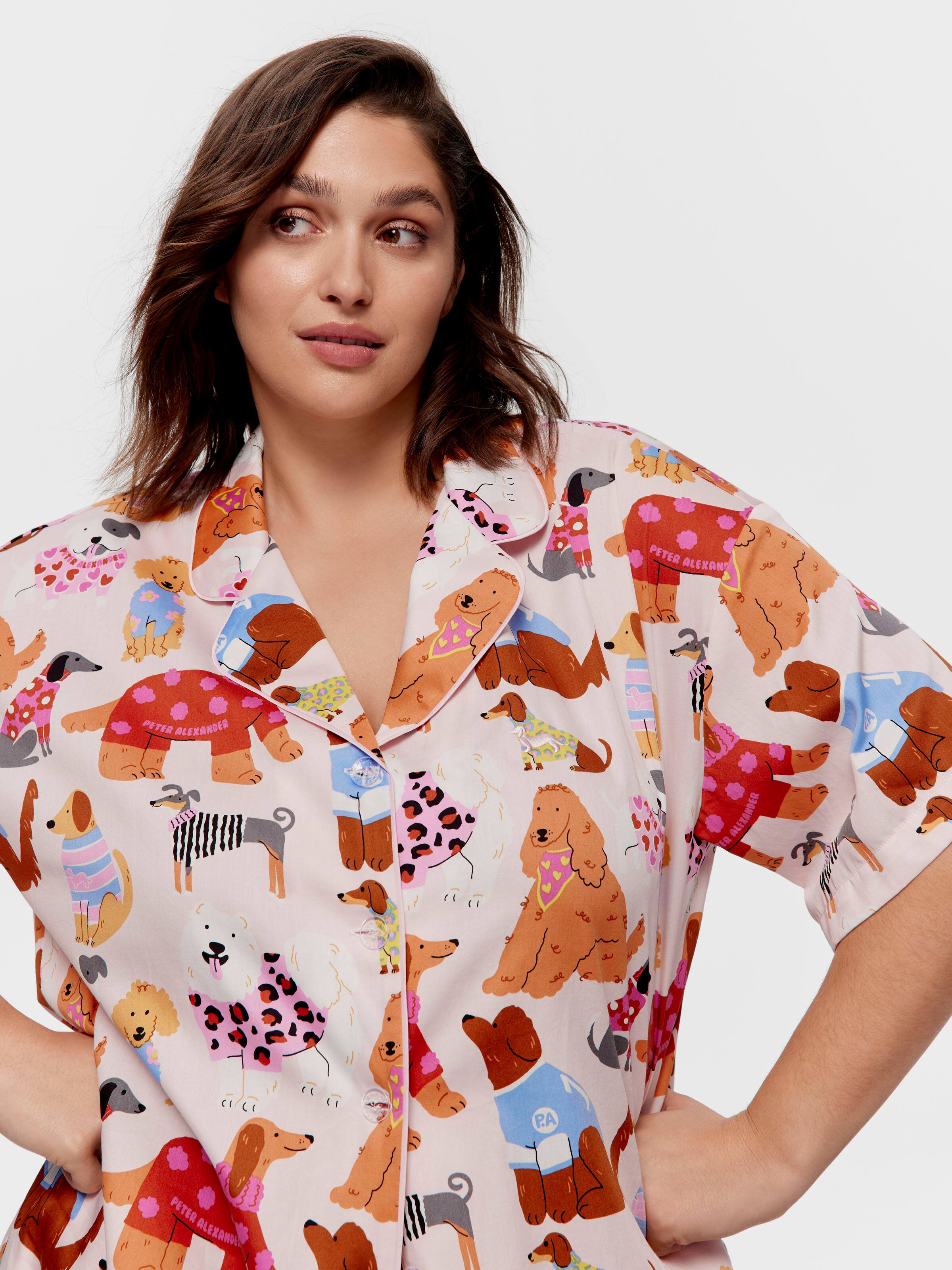 P.A. Plus Abstract Dogs 100% Cotton Shortie Pj Set