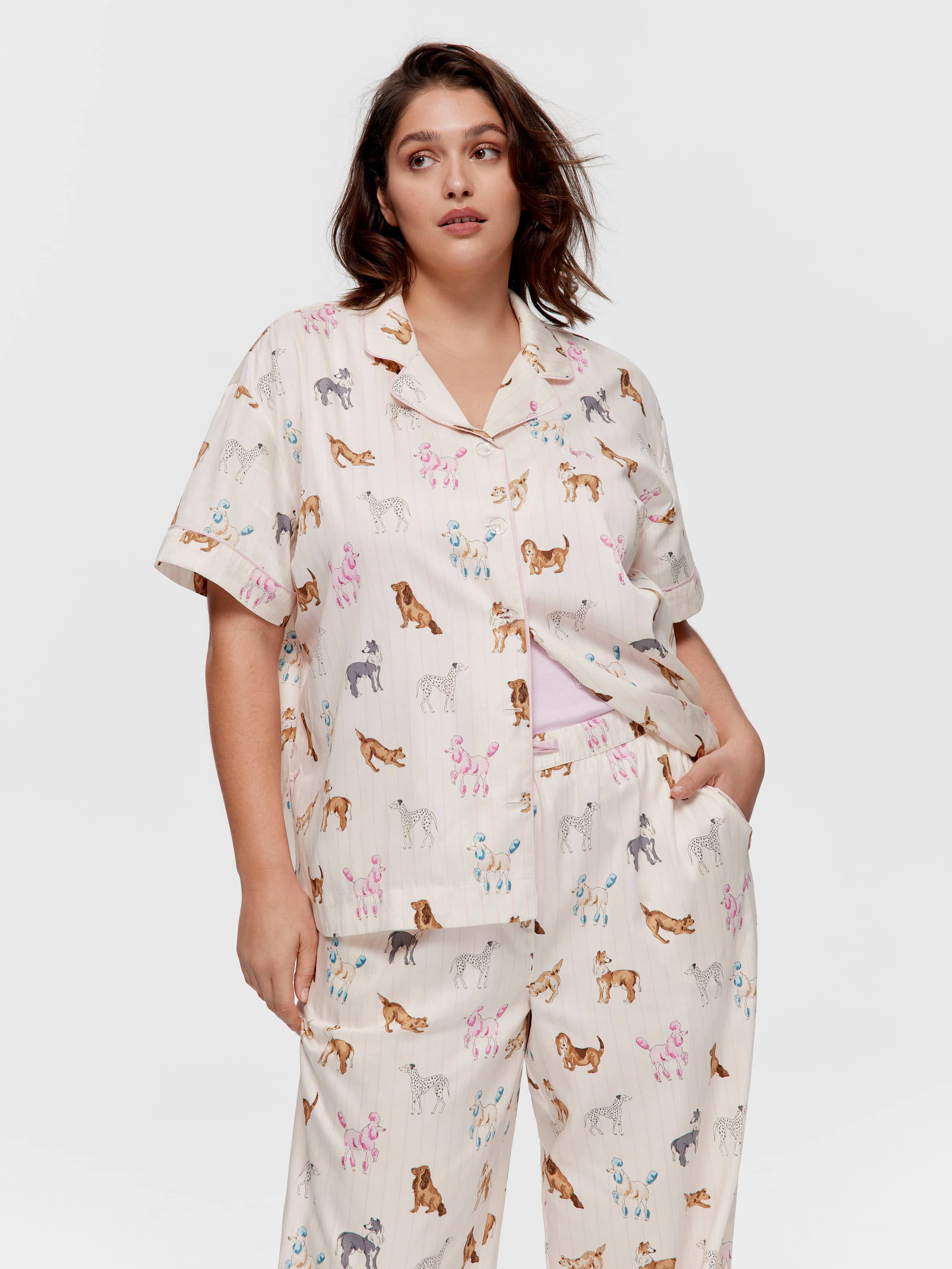 P.A. Plus Mixed Dogs 100% Cotton Short Sleeve Shirt