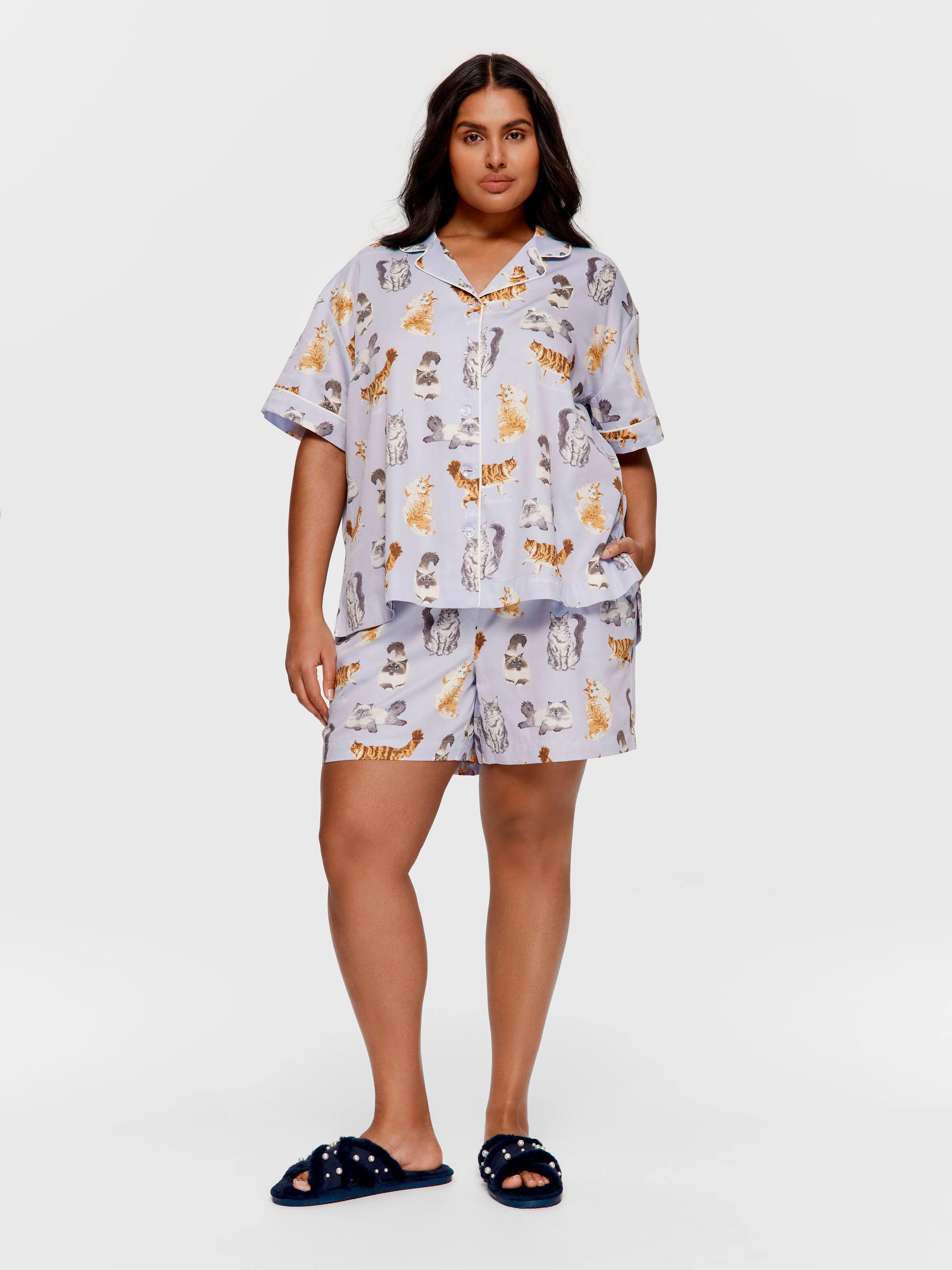 P.A. Plus Mixed Cats 100% Cotton Short Sleeve Shirt