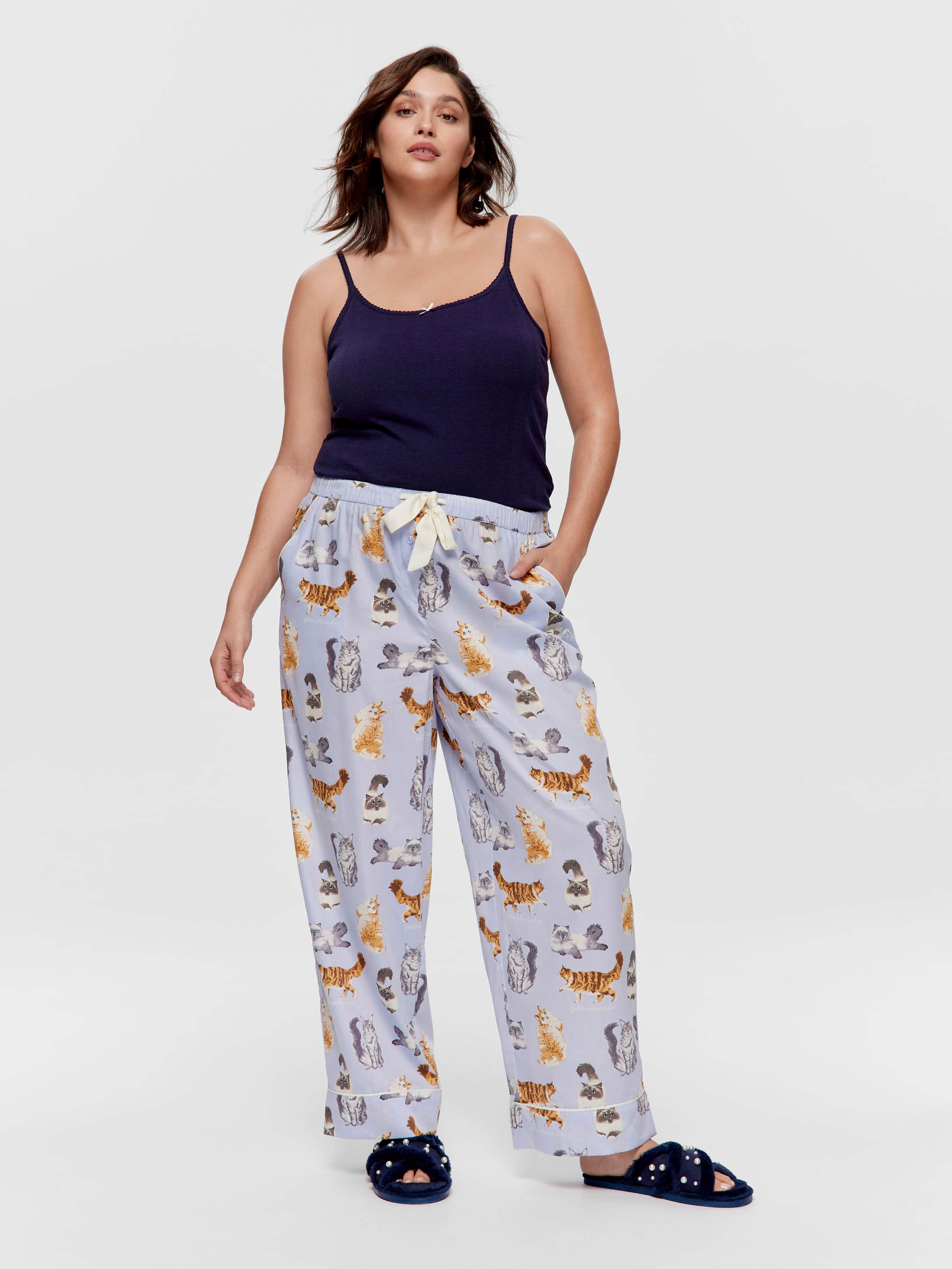 P.A. Plus Mixed Cats 100% Cotton Classic Pj Pant