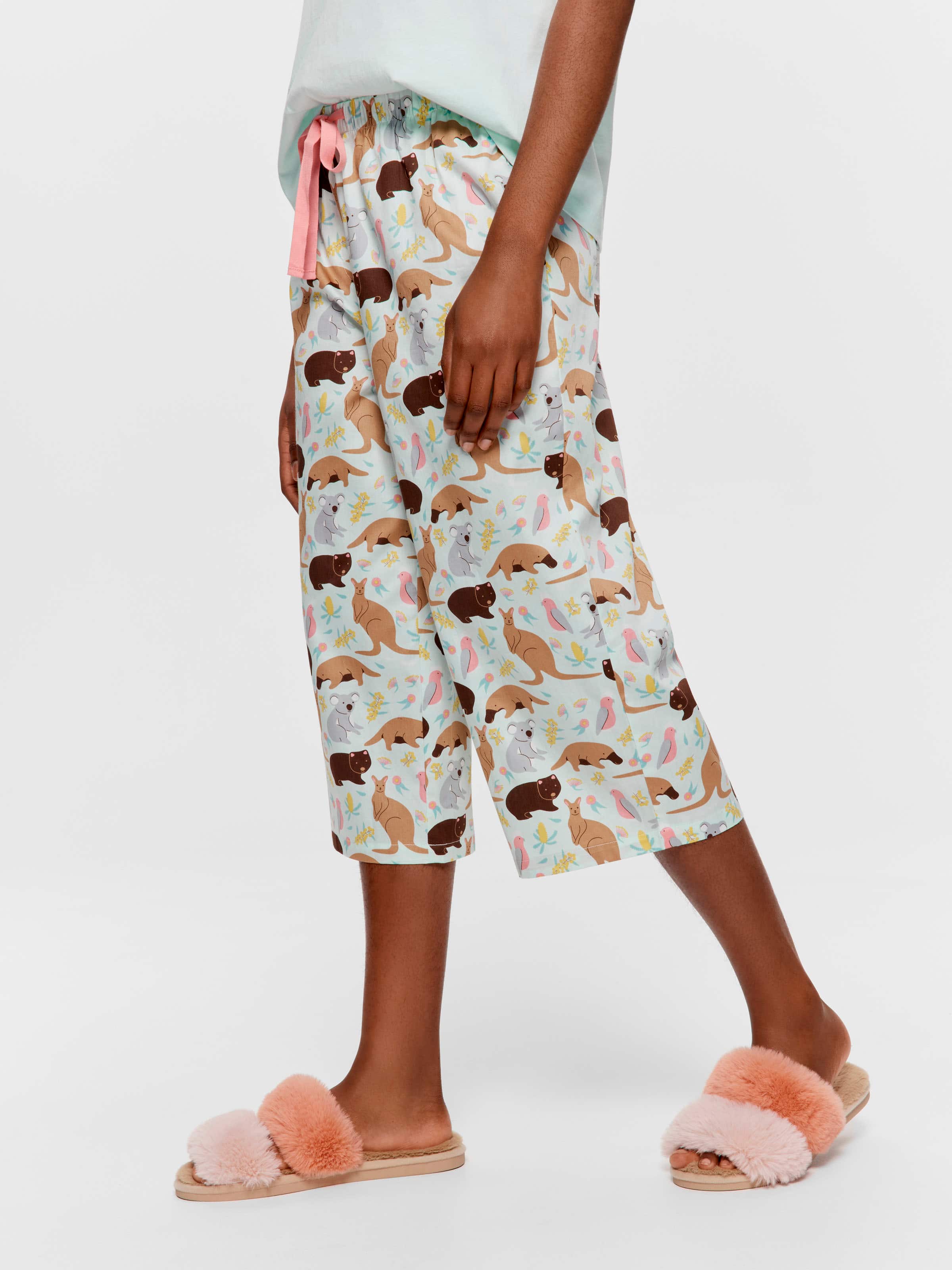 Australian Animals 100% Cotton 3/4 Pj Pant