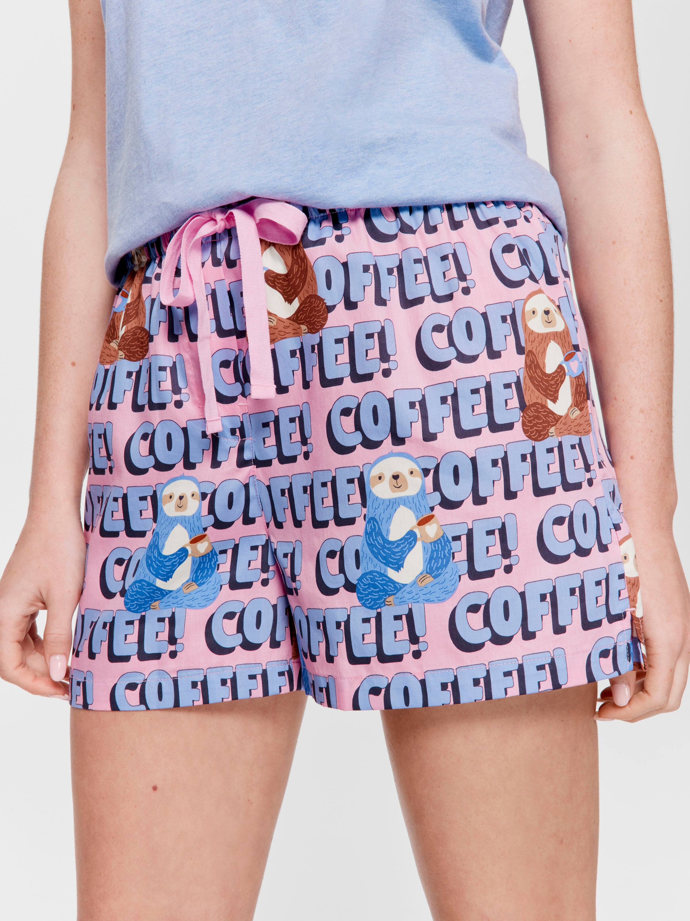 Coffee & Sloth 100% Cotton Mid Short