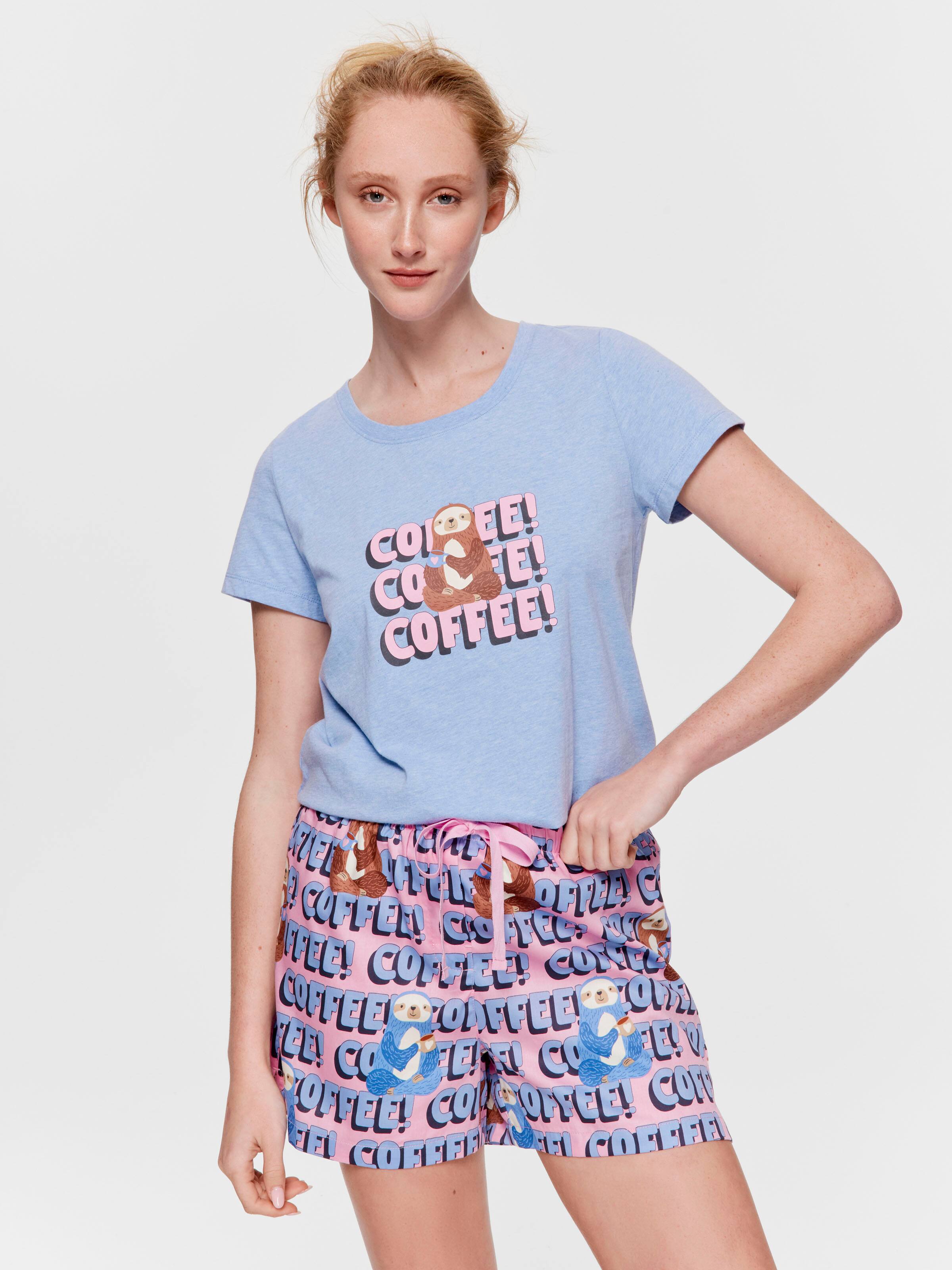 Coffee & Sloth 100% Cotton Mid Short