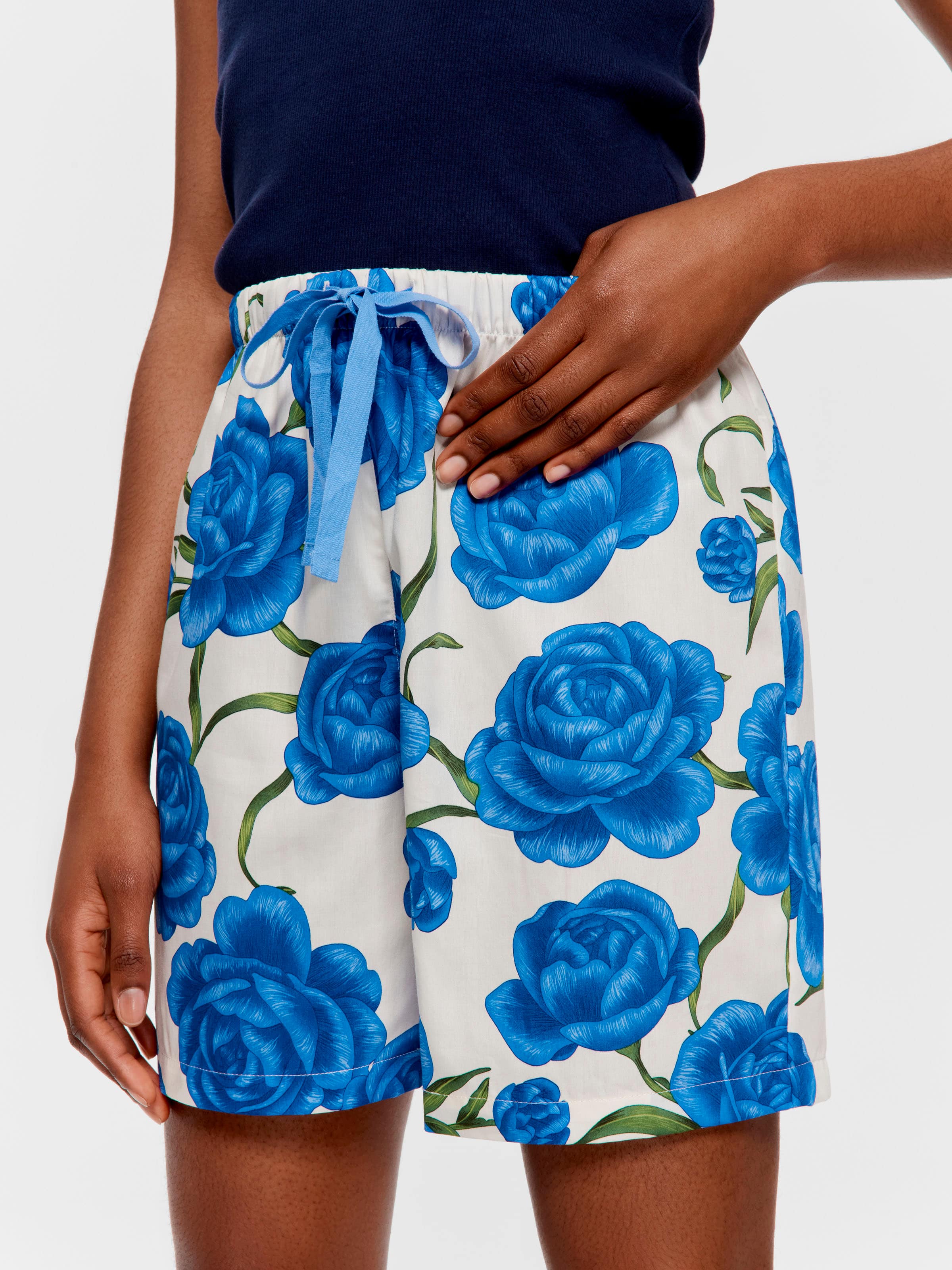 Blue Floral 100% Cotton Judy Short