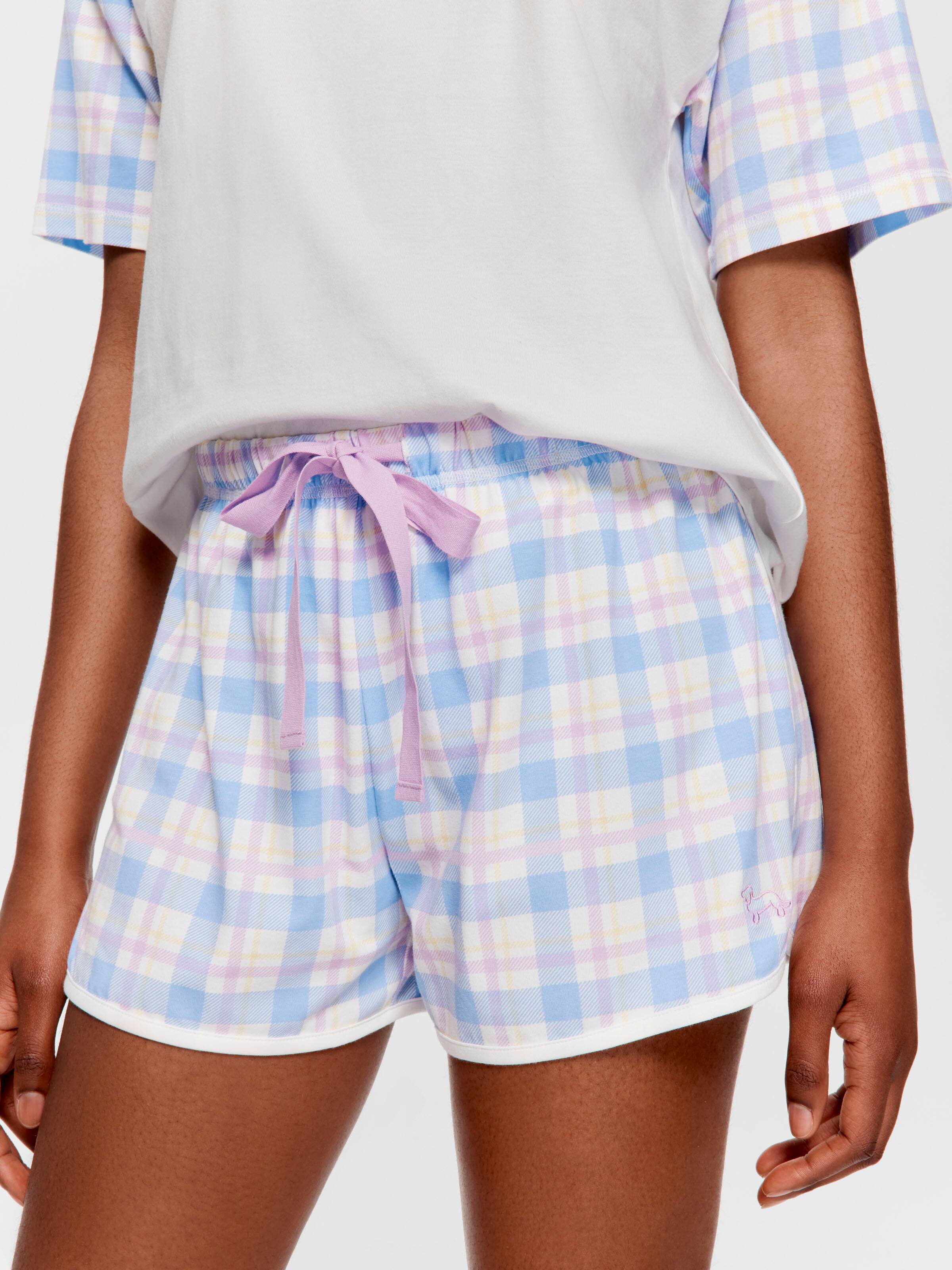 Cream Tartan Mid Sporty Short