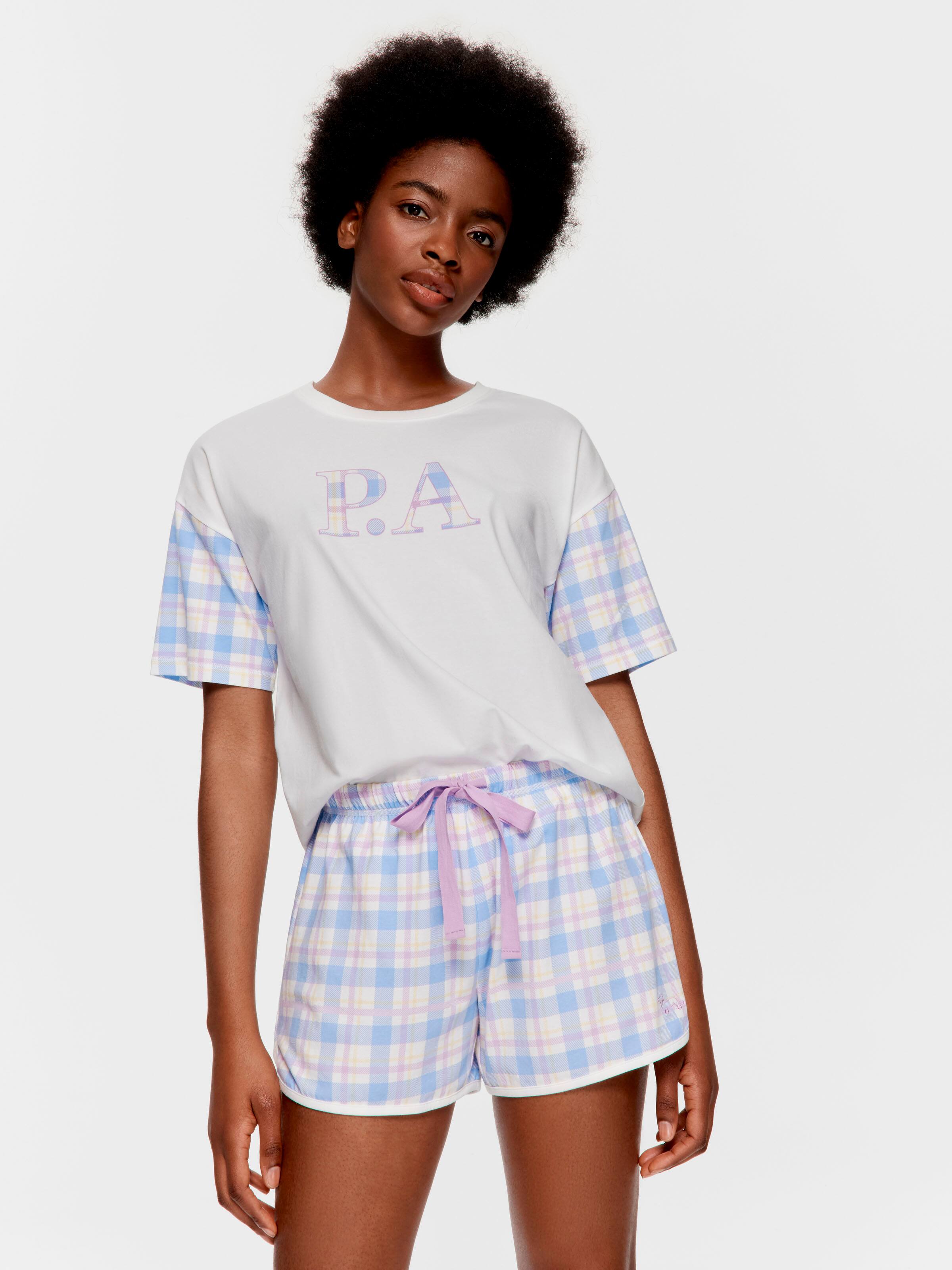 Cream Tartan Mid Sporty Short