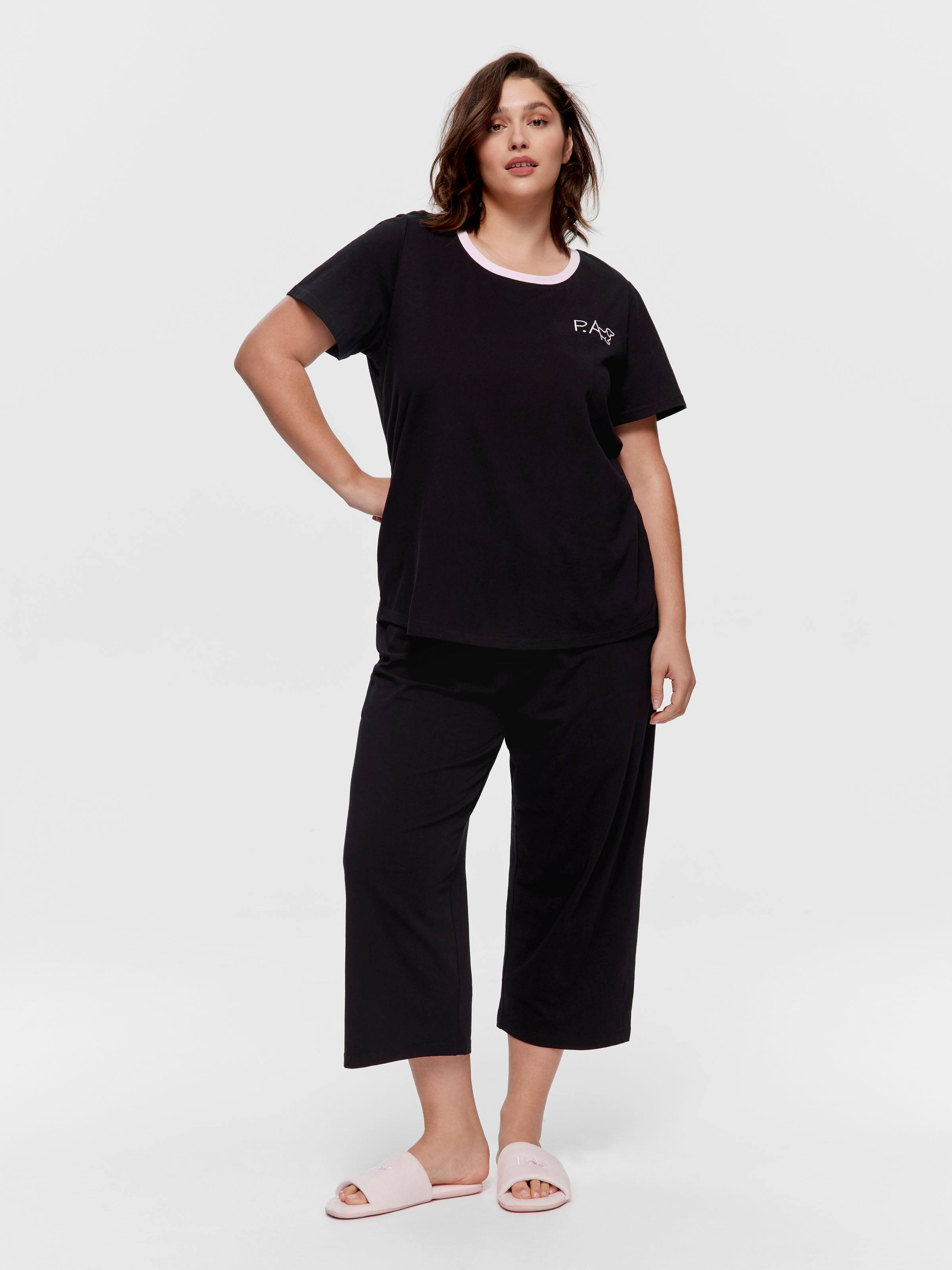 P.A. Plus Black 100% Cotton Boyfriend Tee
