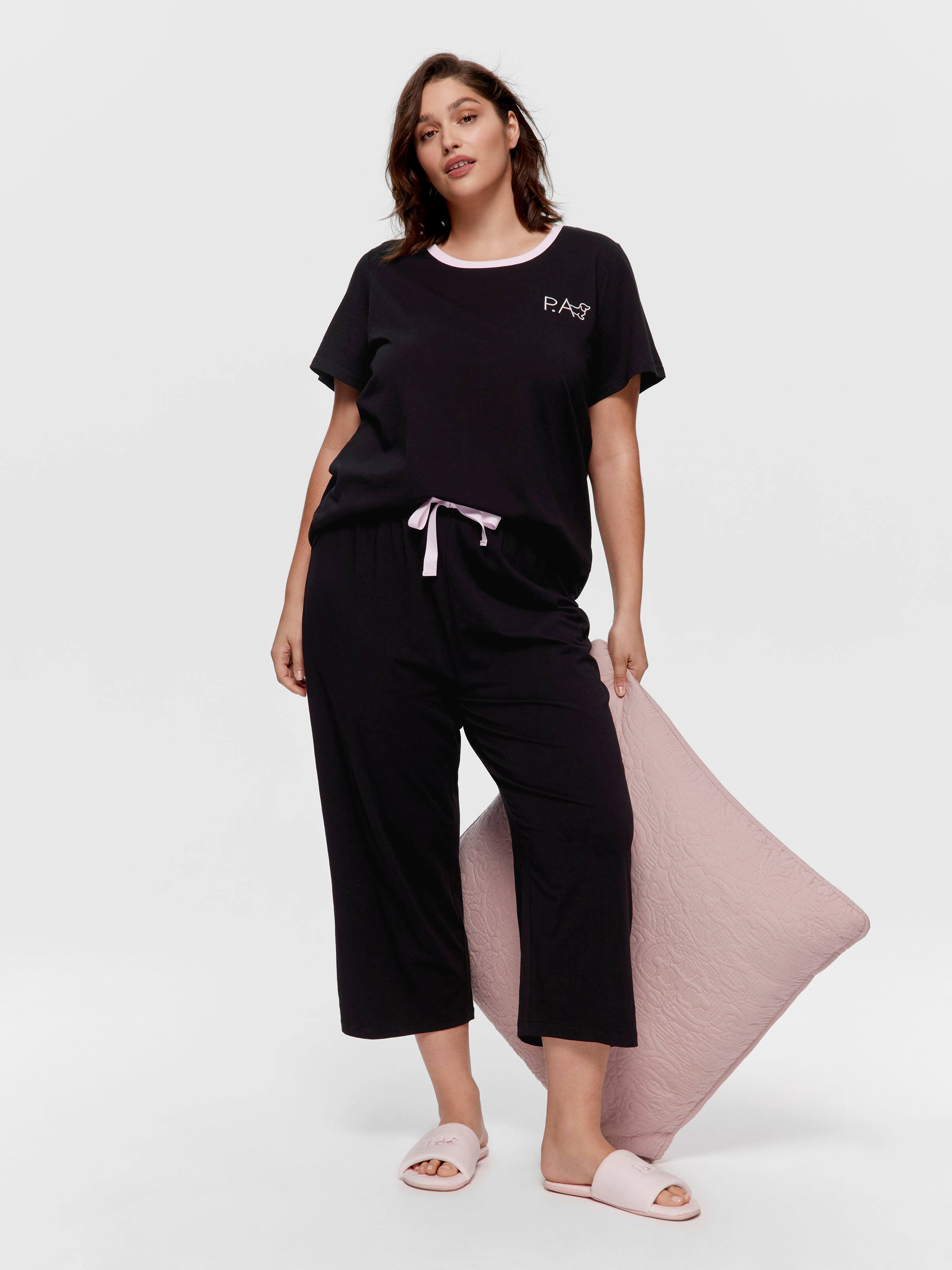 P.A. Plus Black 3/4 Pj Pant