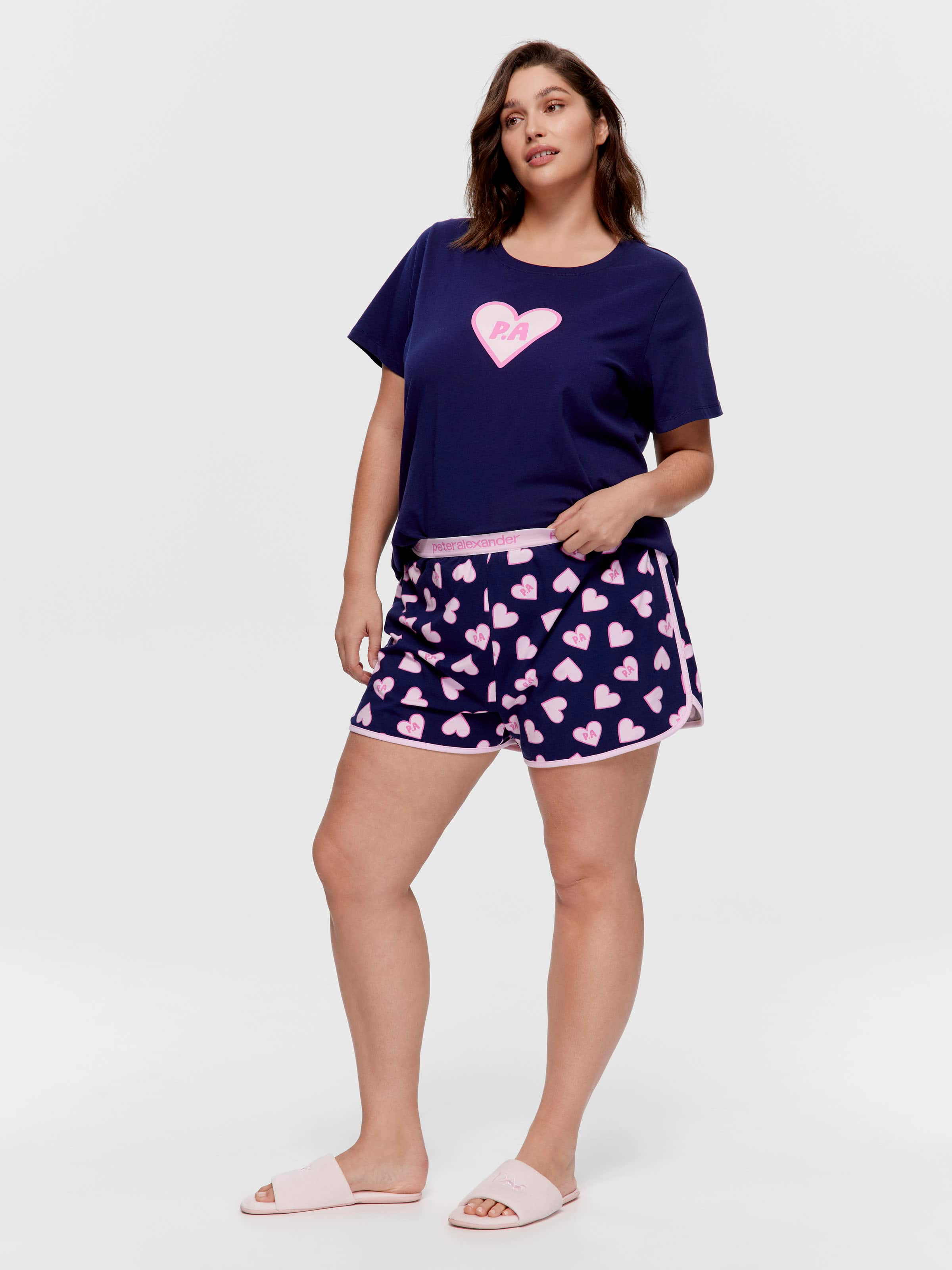 P.A. Plus Navy Heart Sporty Short