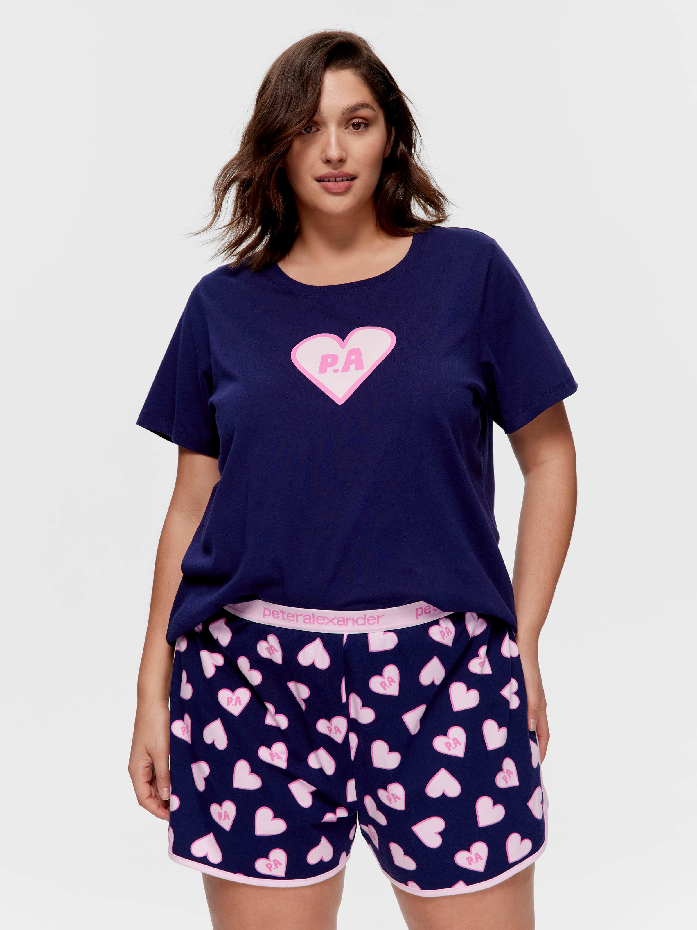 P.A. Plus Navy Heart Sporty Short