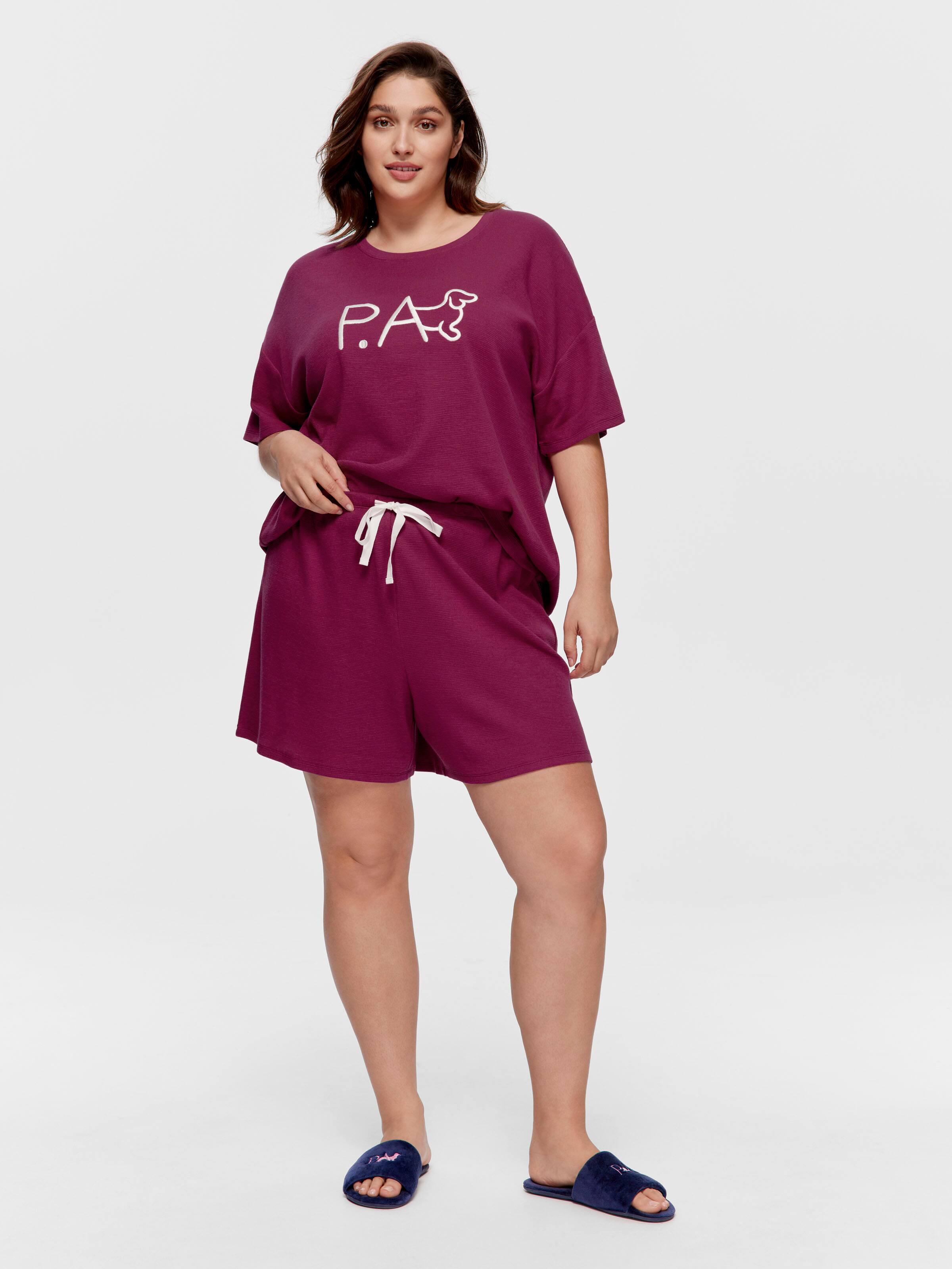 P.A. Plus Plum Waffle Long Short