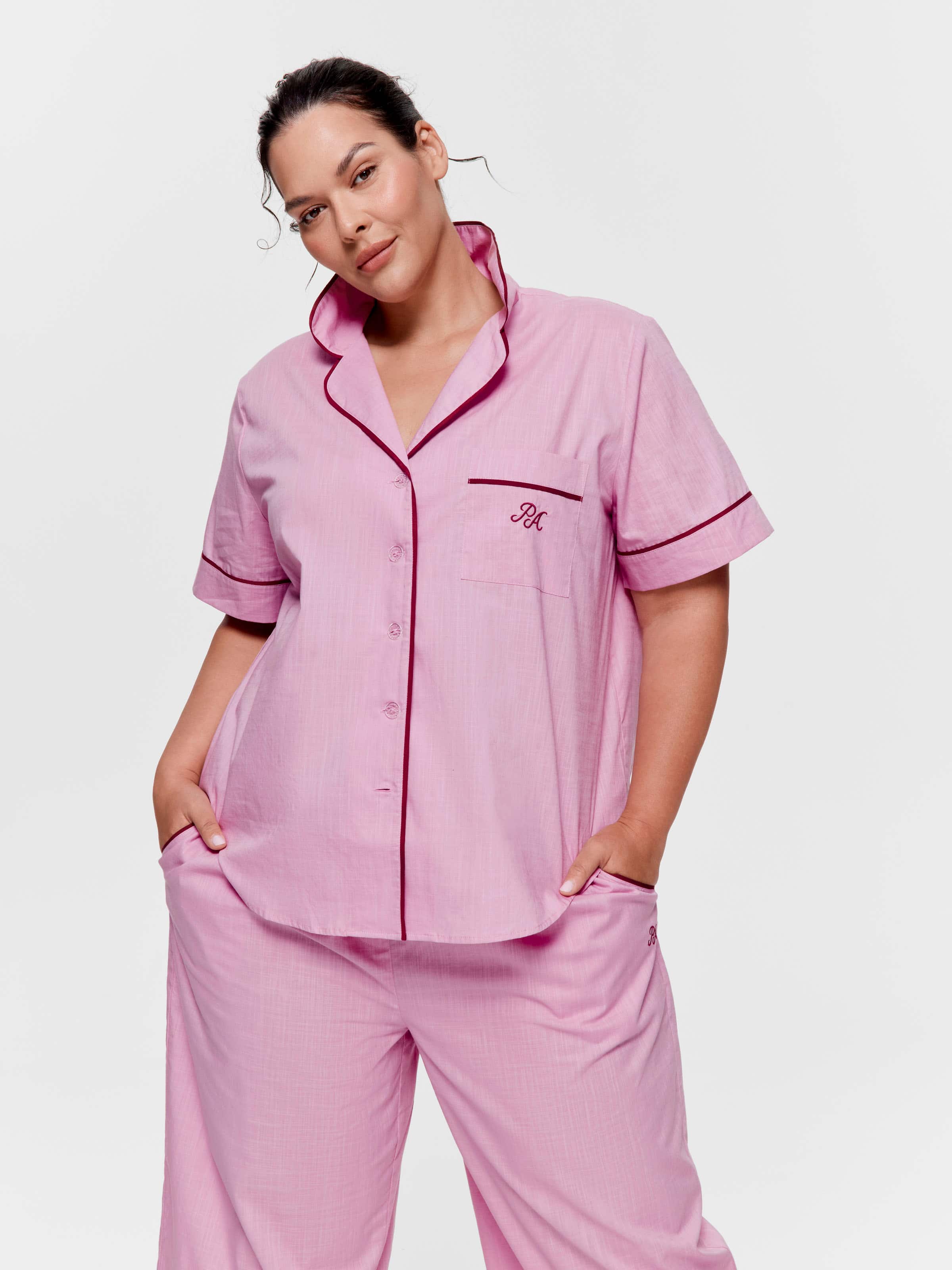 P.A. Plus Pink 100% Cotton Short Sleeve Shirt