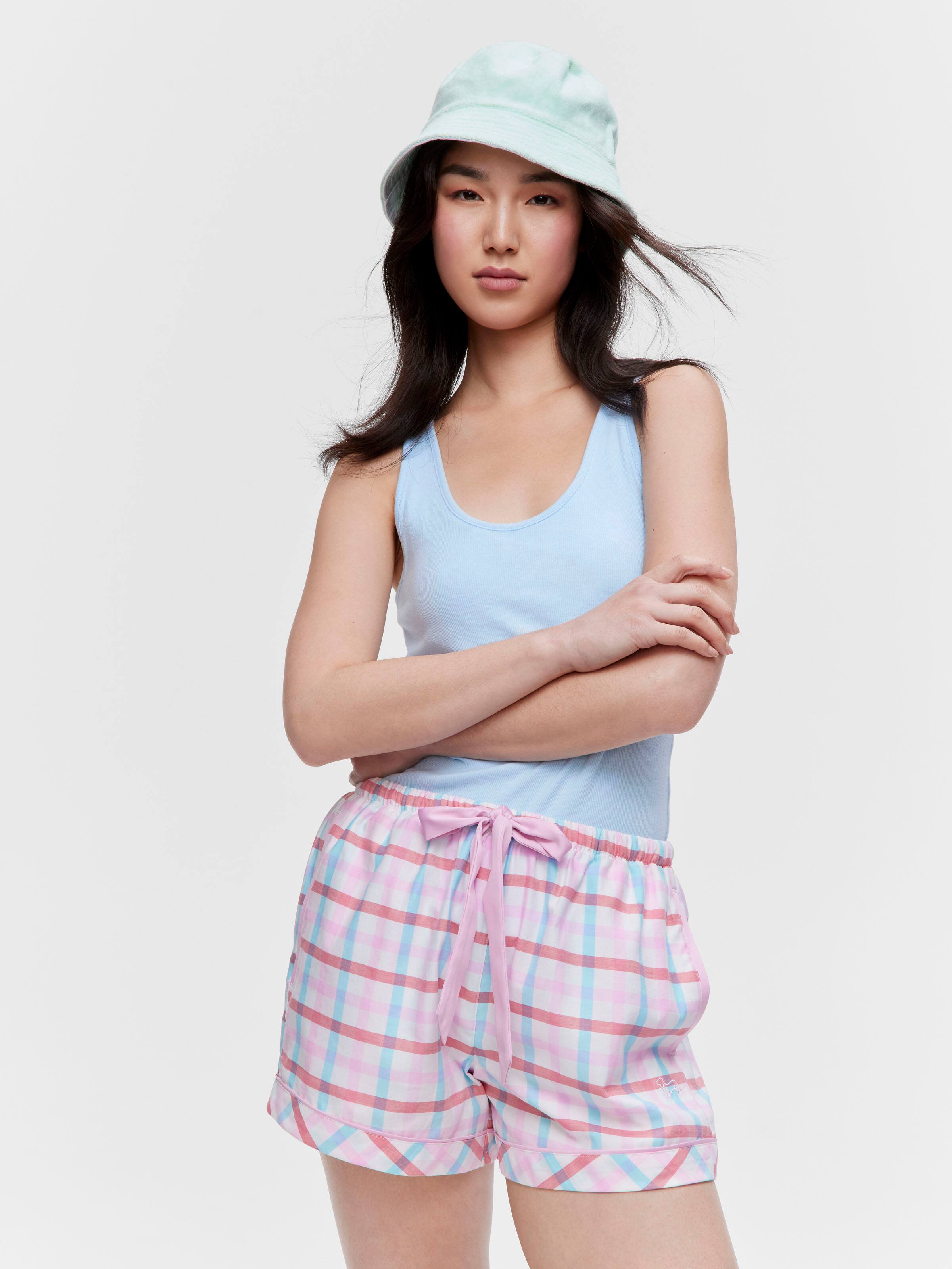 Multi Check 100% Cotton Mid Tux Luxe Short