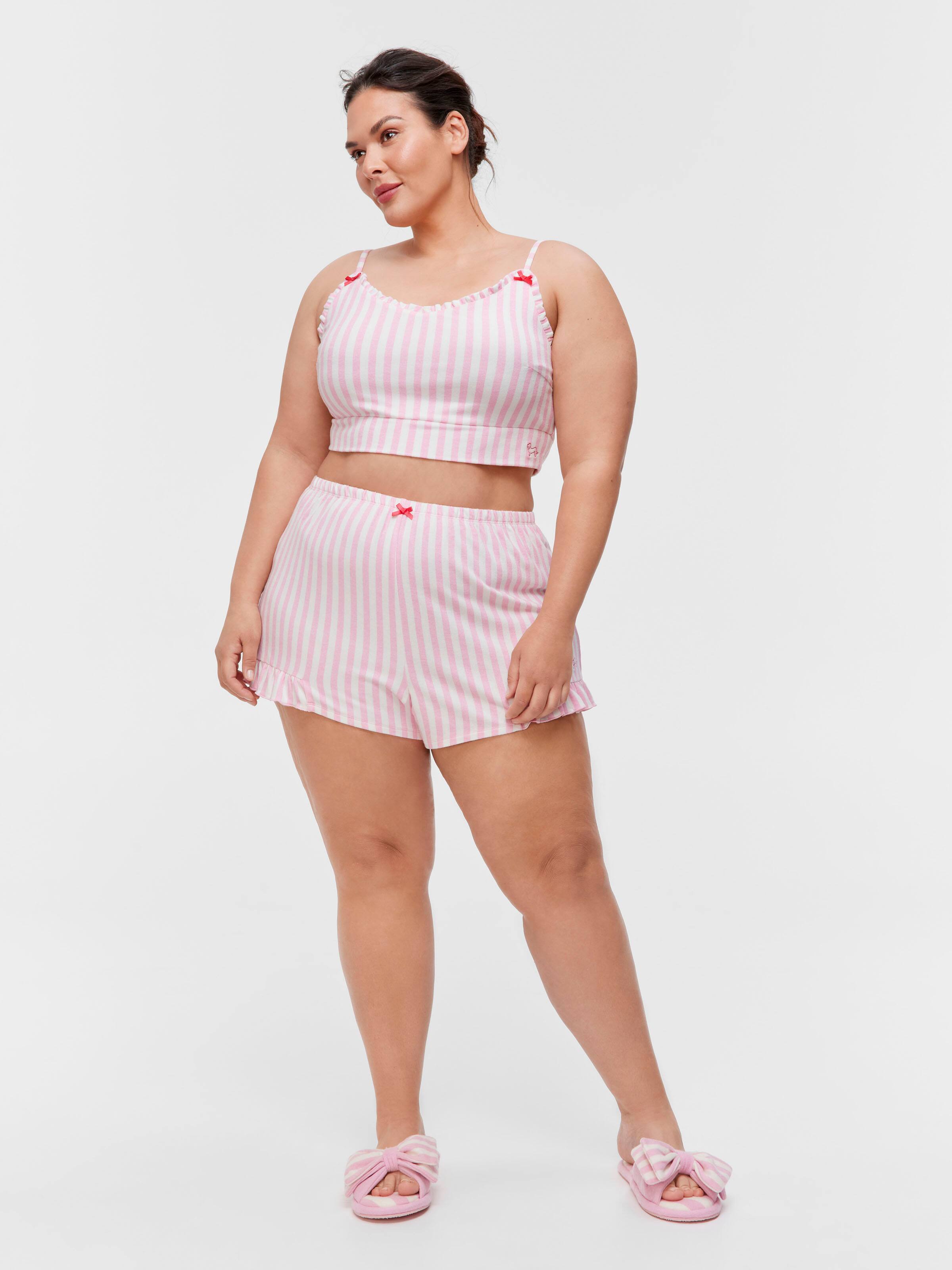 P.A. Plus Candy Stripe Fuzzy Crop