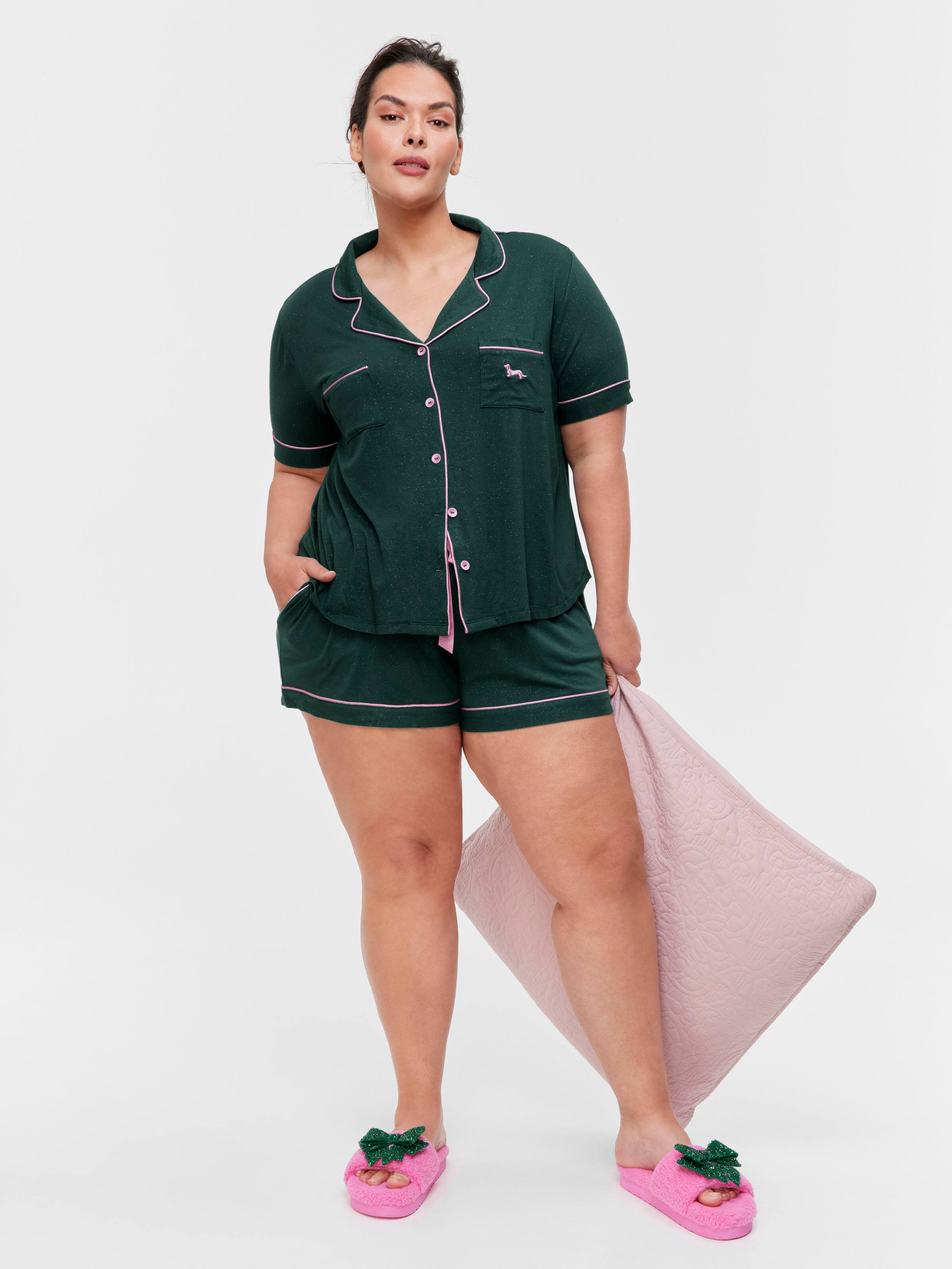 P.A. Plus Glitter Bamboo Jersey Shortie Pj Set