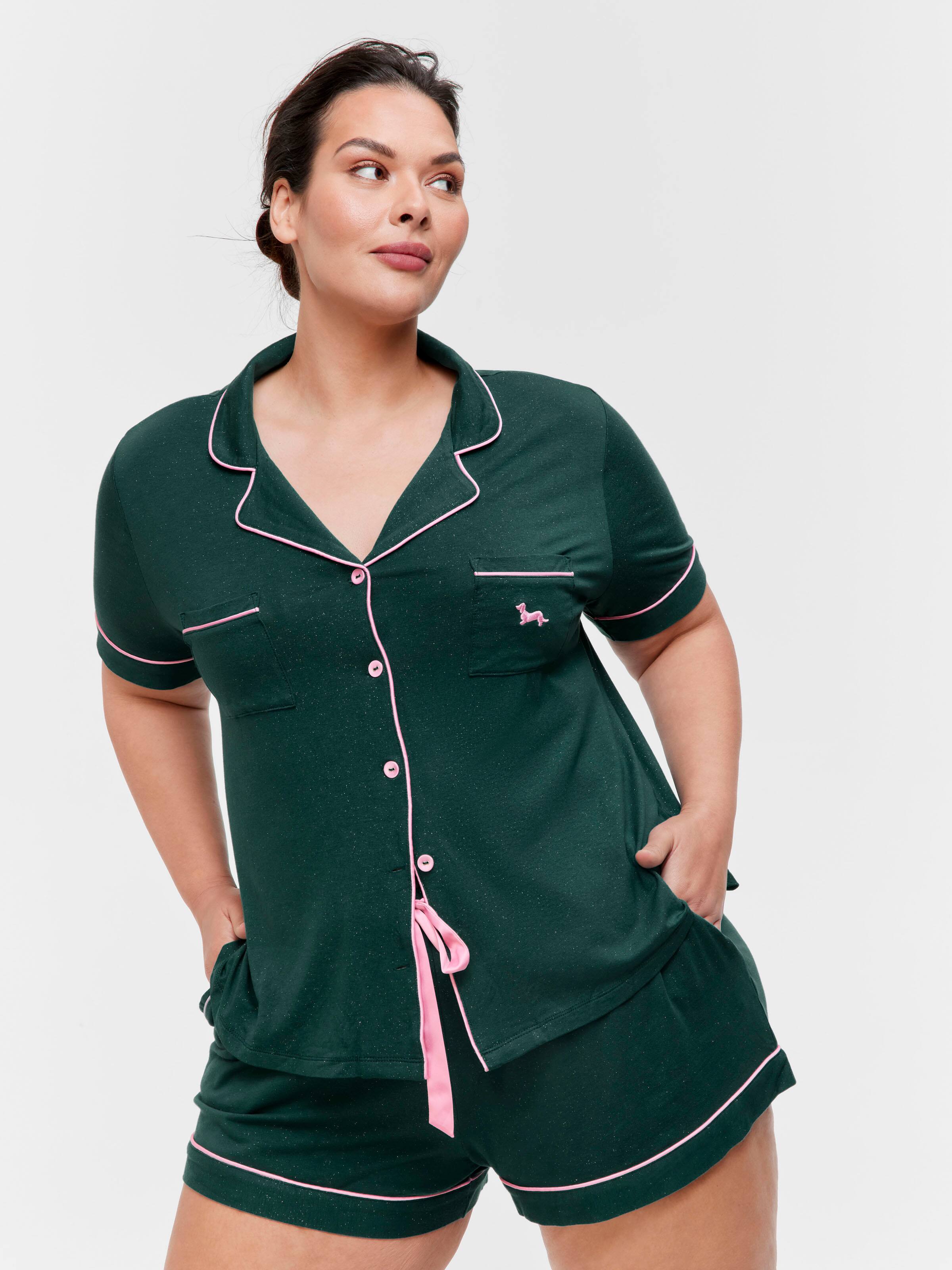 P.A. Plus Glitter Bamboo Jersey Shortie Pj Set