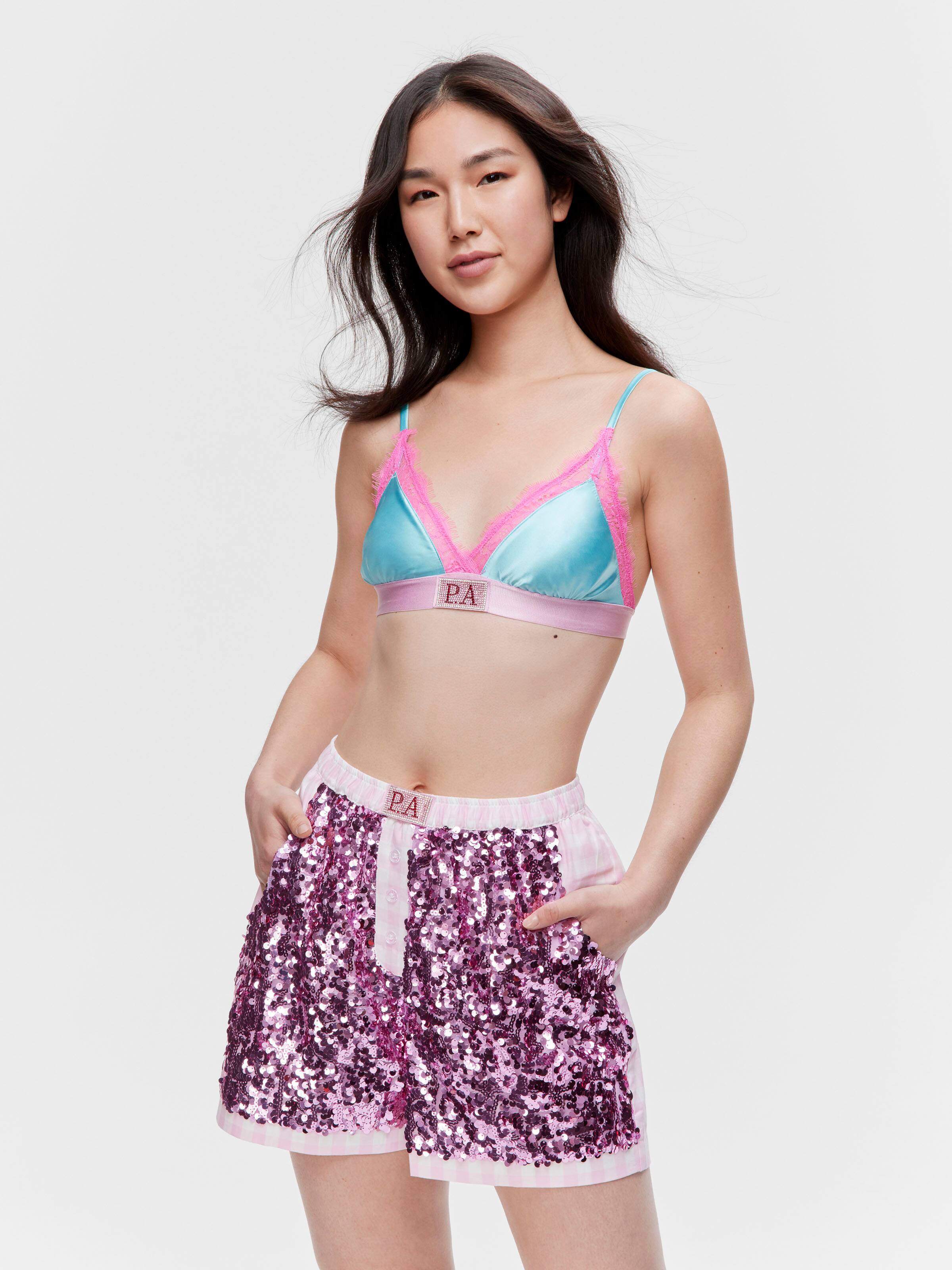 Peter's Pink Sparkly Sequin Gingham Short