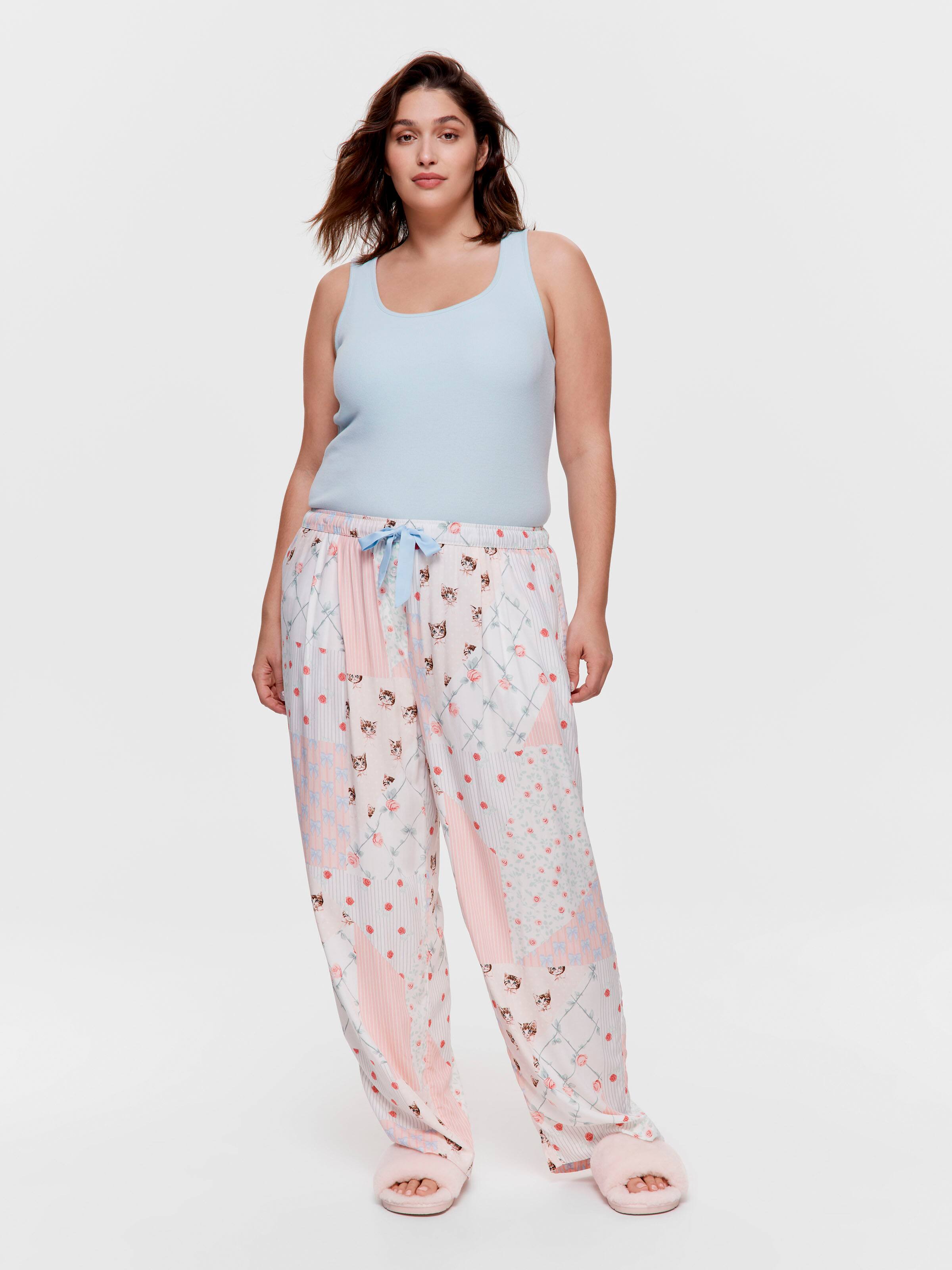 P.A. Plus Vintage Cat Patchwork Wide Leg Pj Pant