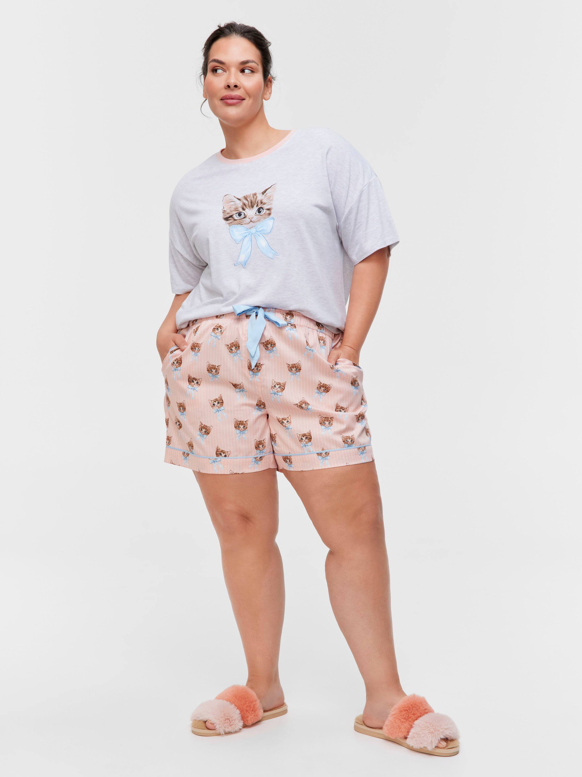 P.A. Plus Vintage Cat 100% Cotton  Relaxed Mid Short