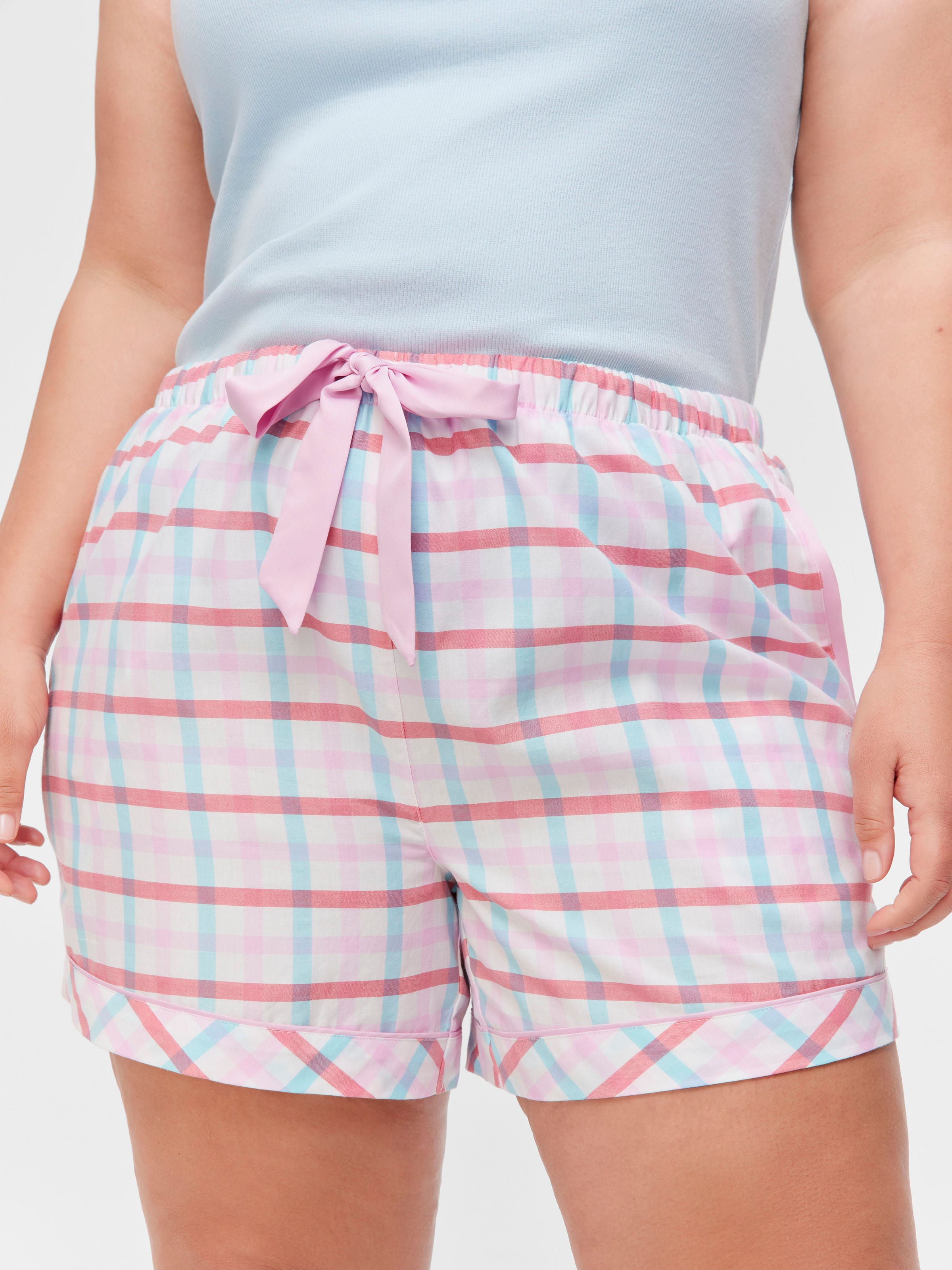 P.A. Plus Multi Check 100% Cotton Mid Tux Luxe Short