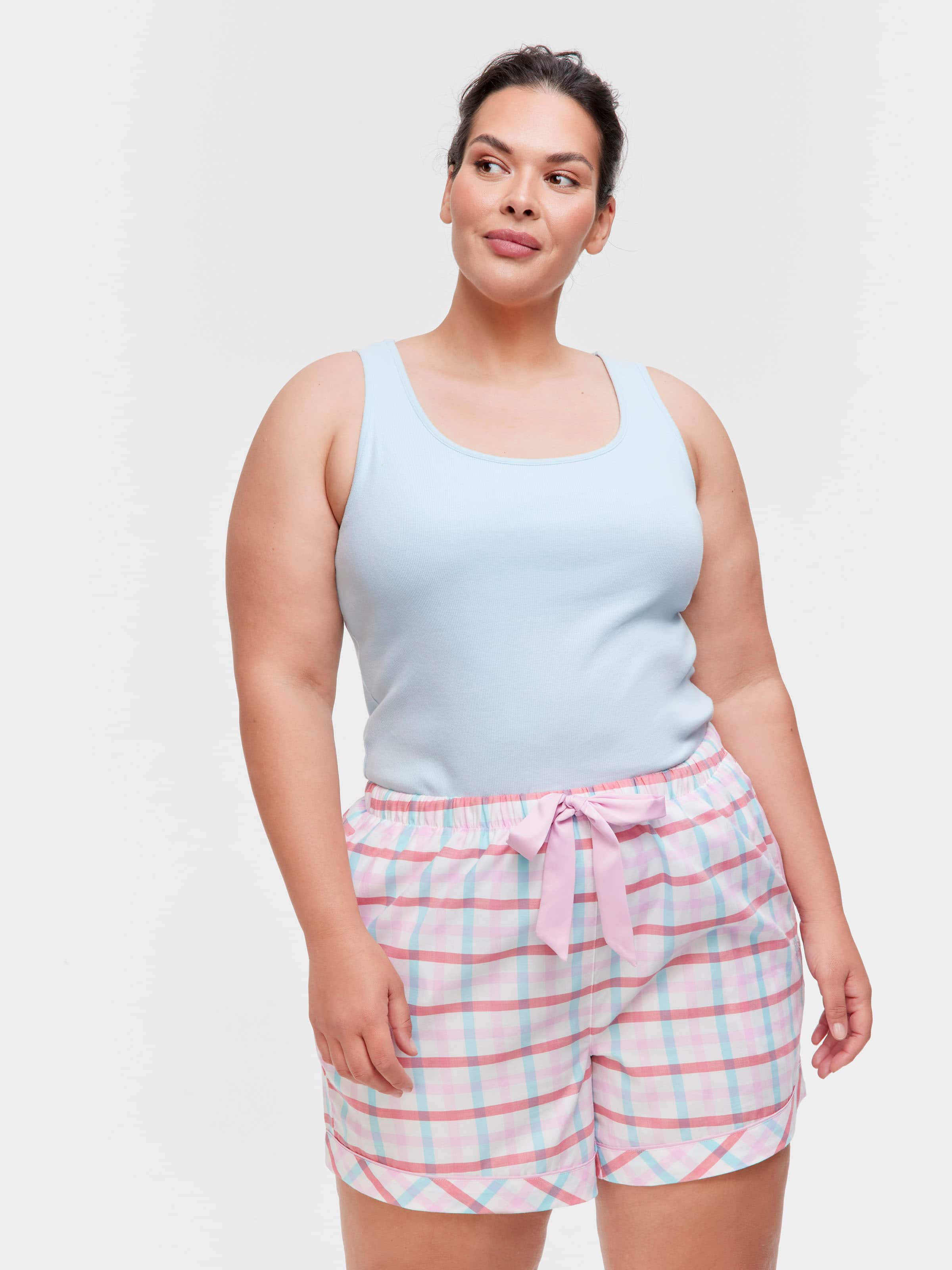 P.A. Plus Multi Check 100% Cotton Mid Tux Luxe Short