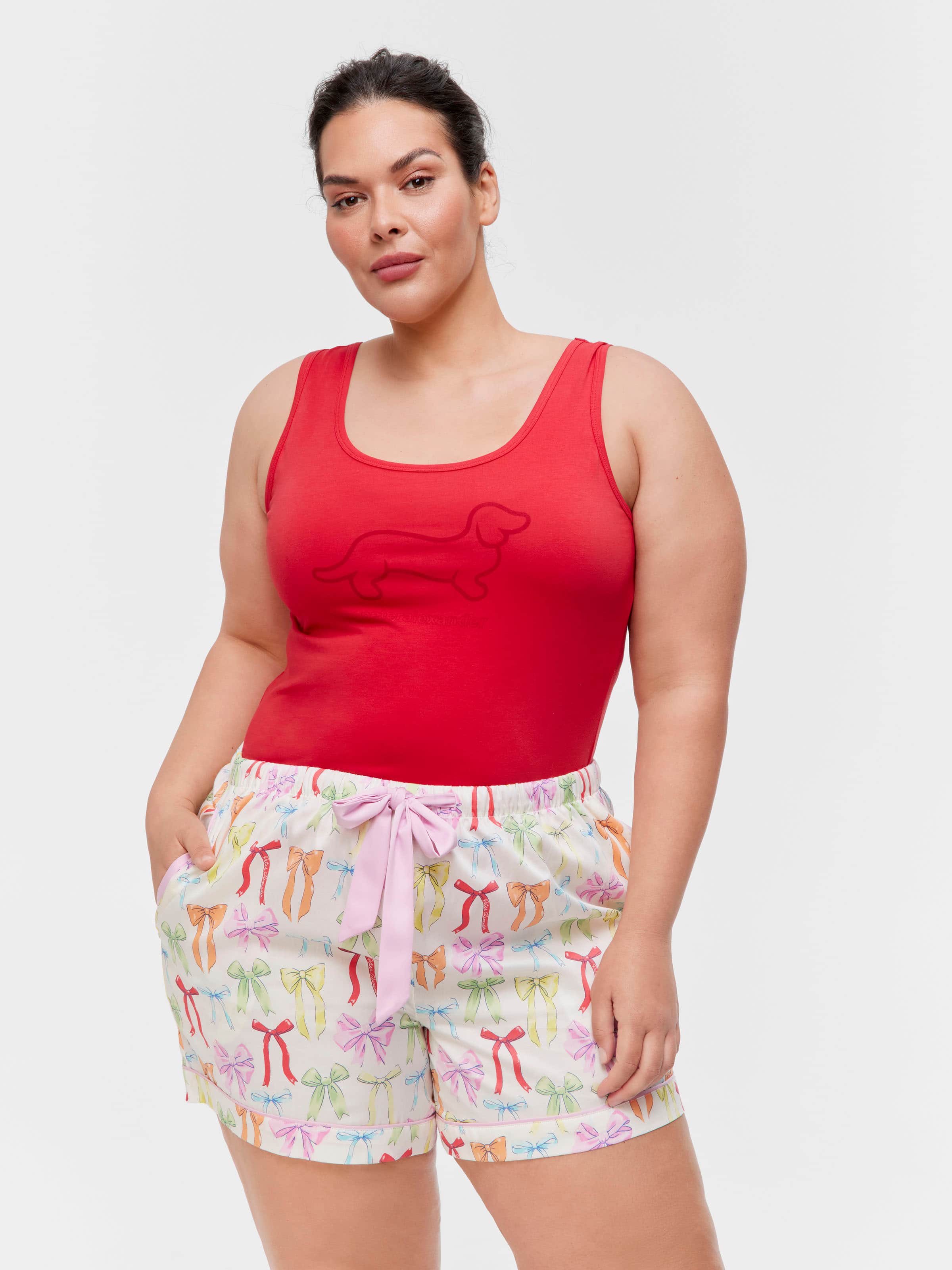 P.A. Plus Colourful Bows 100% Cotton Mid Tux Luxe Short