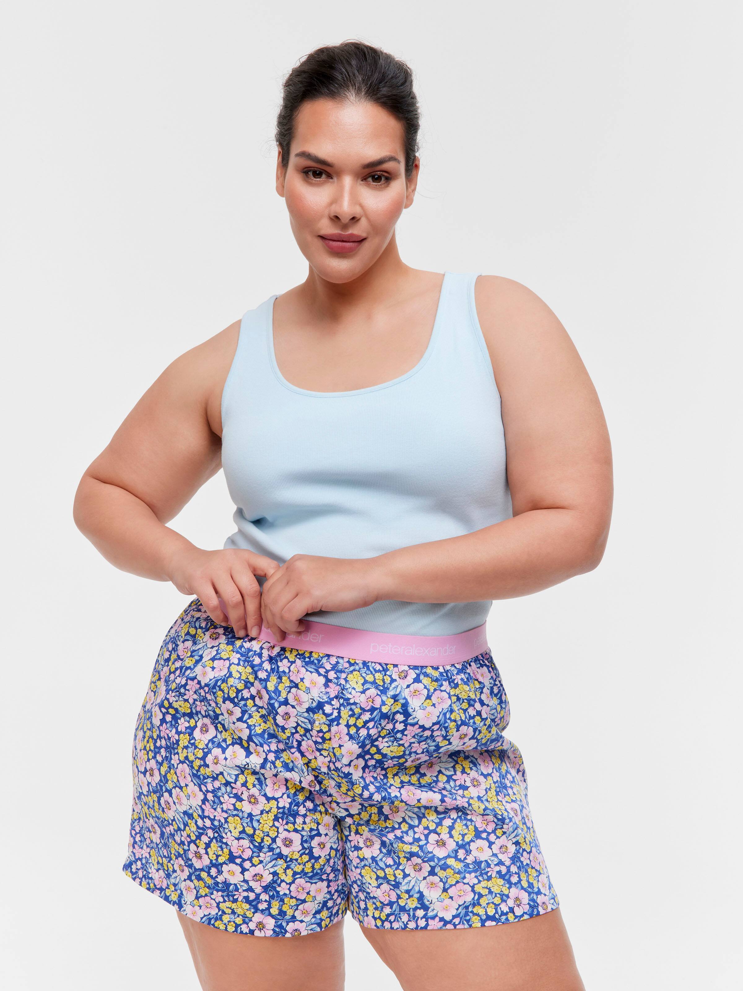 P.A. Plus Bedtime Stories Floral 100% Cotton Mid Boxer Short