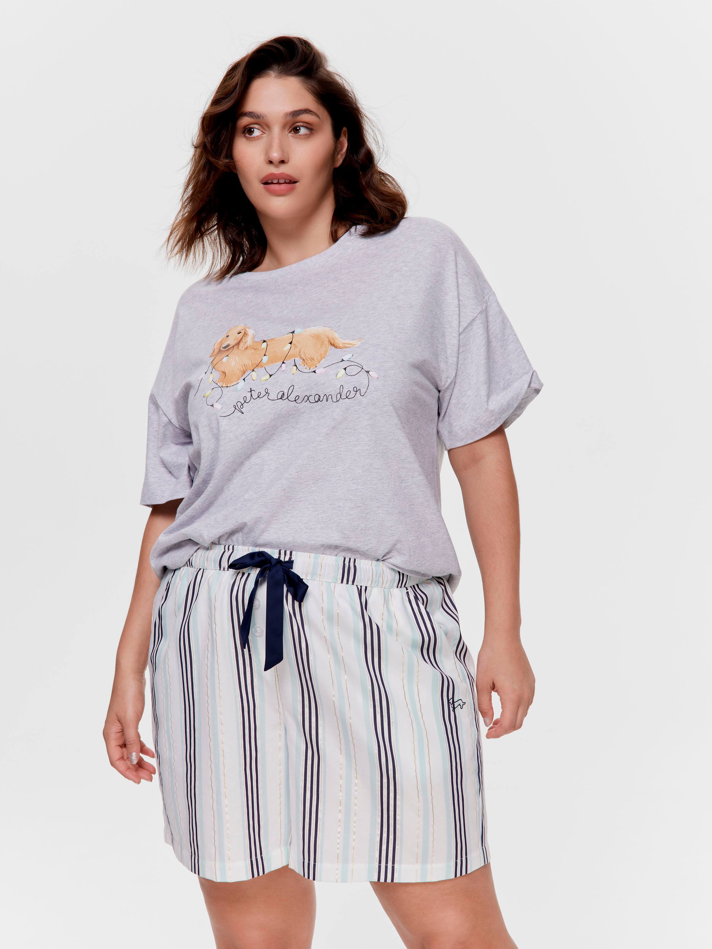 P.A. Plus Lurex Stripe 100% Cotton Long Short