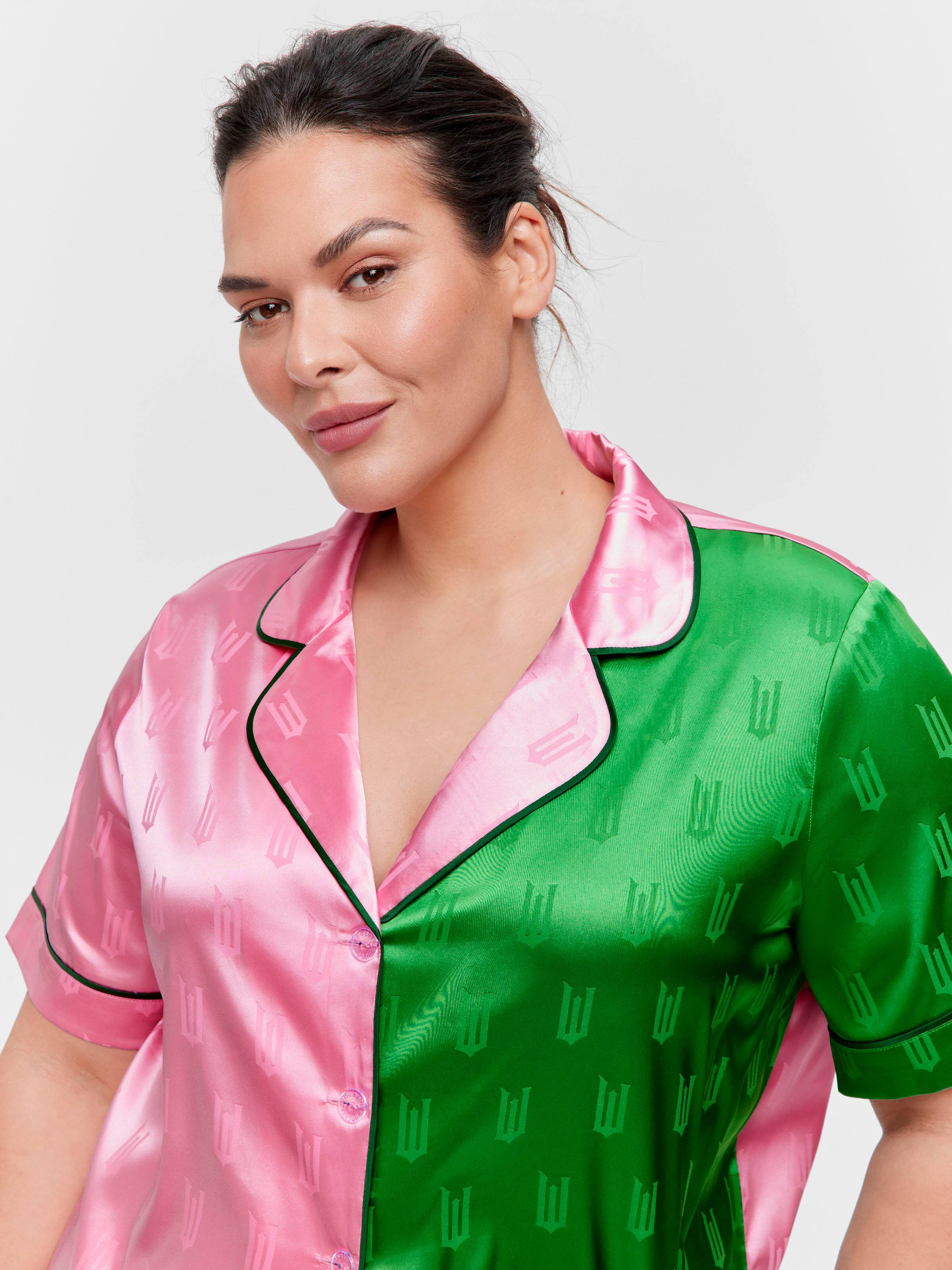 P.A. Plus Wicked Chic Satin Shortie Pj Set
