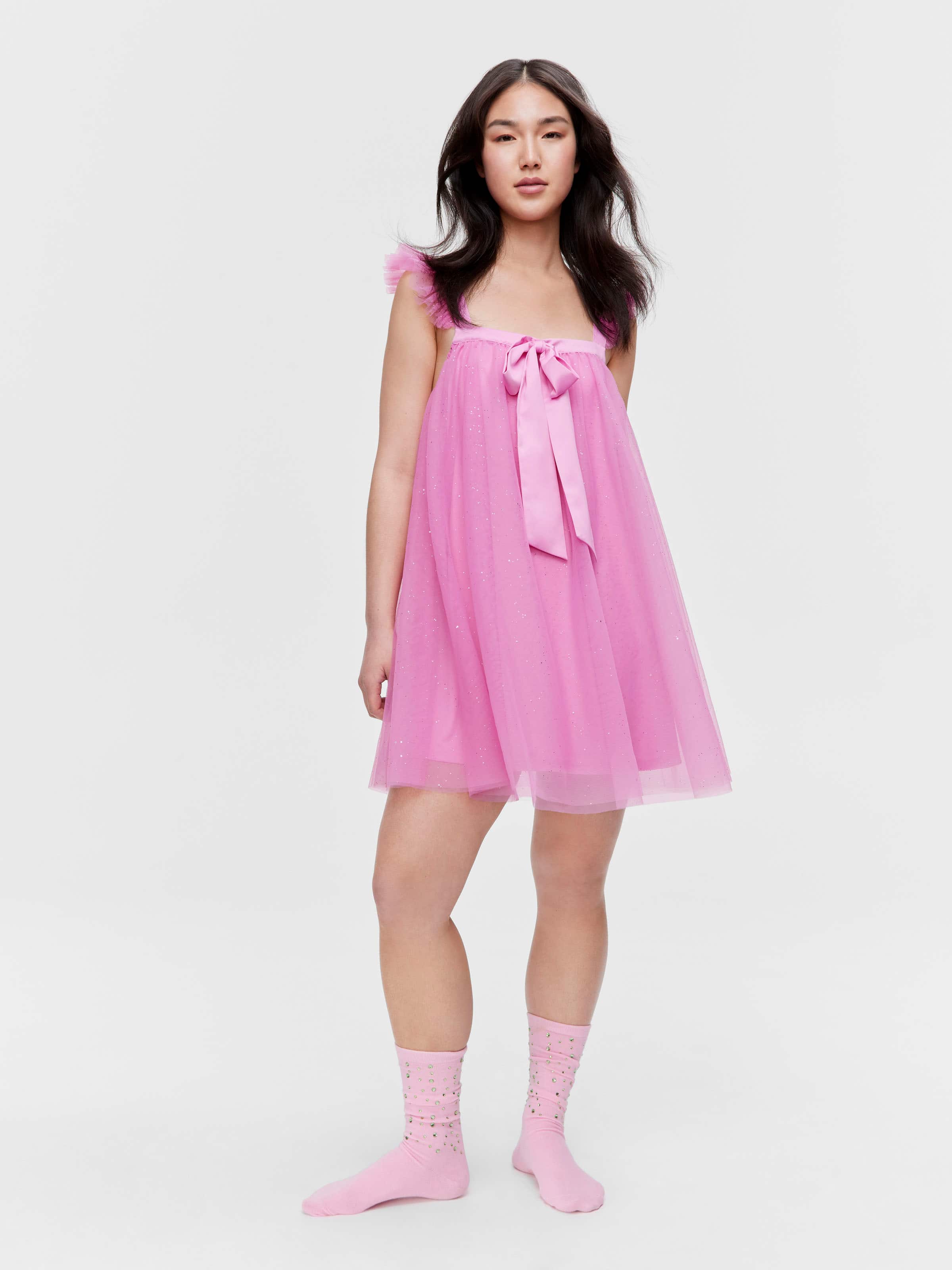 Sparkle Mesh Babydoll Nightie