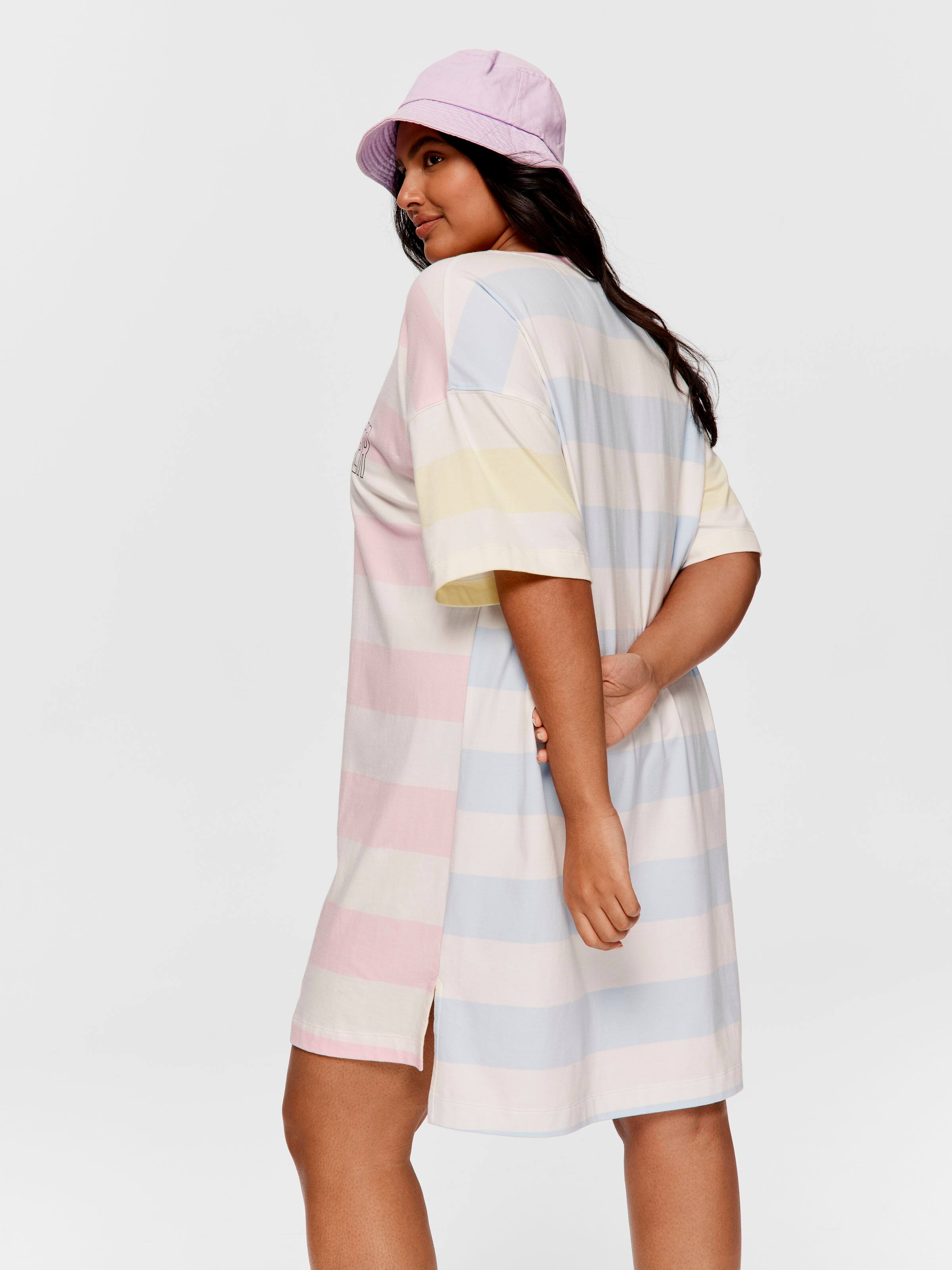 P.A. Plus Penny Logo Stripe Split Hem Sleep Tee