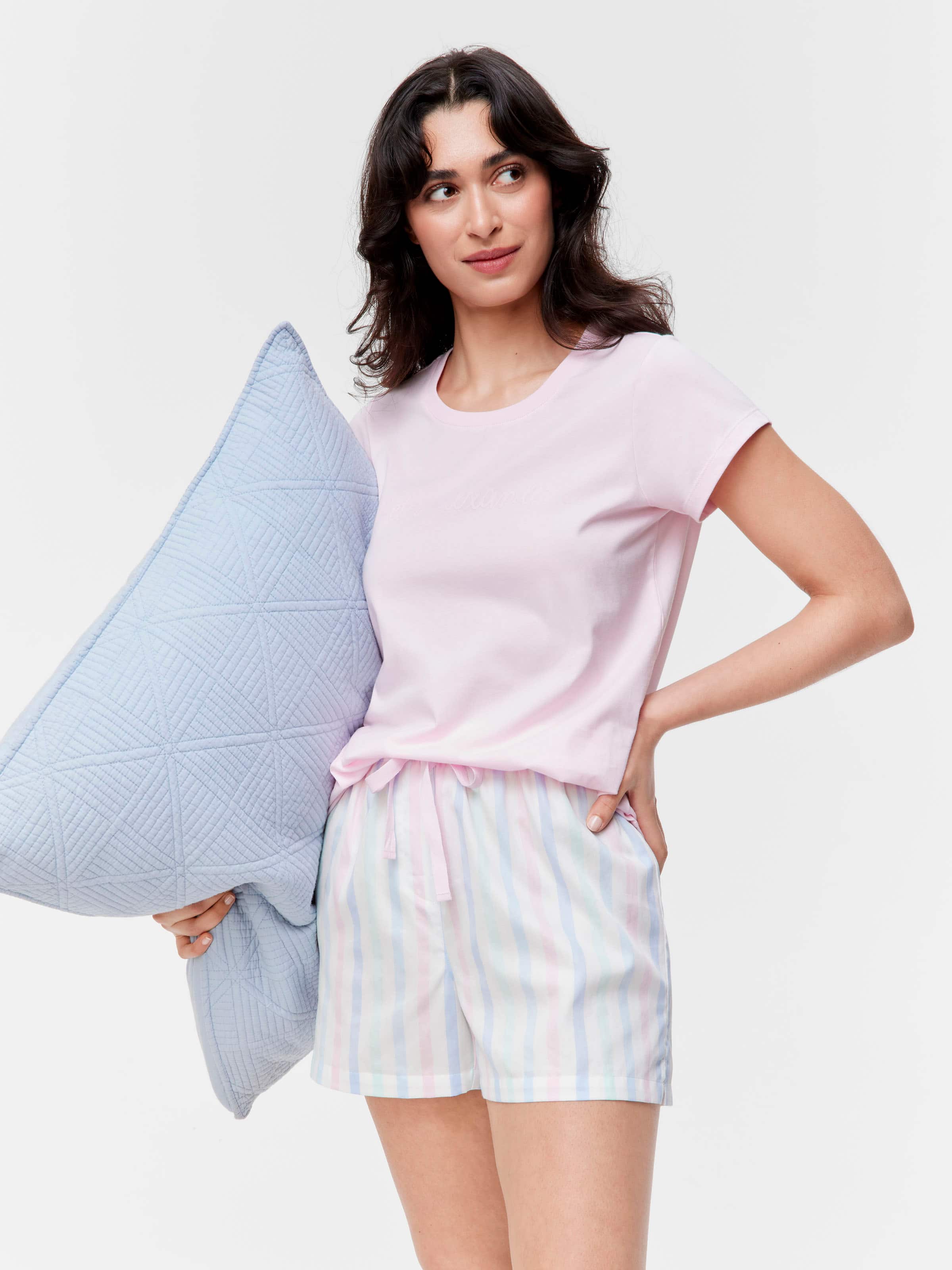 Pastel Stripe 100% Cotton Mid Short