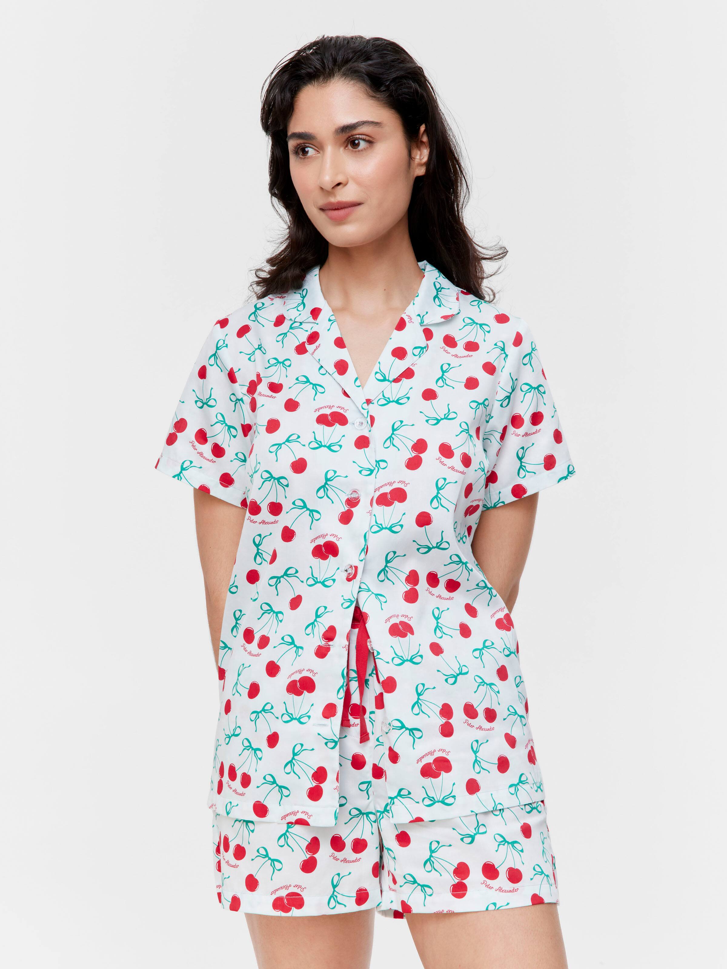 Cherry 100% Cotton Shortie Pj Set